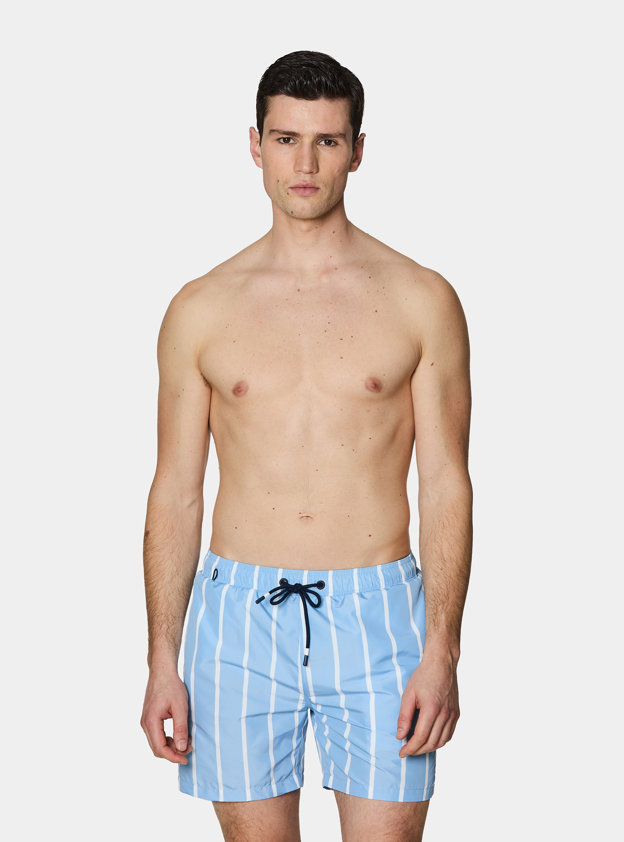Striped print swimwear, LIGHT BLUE