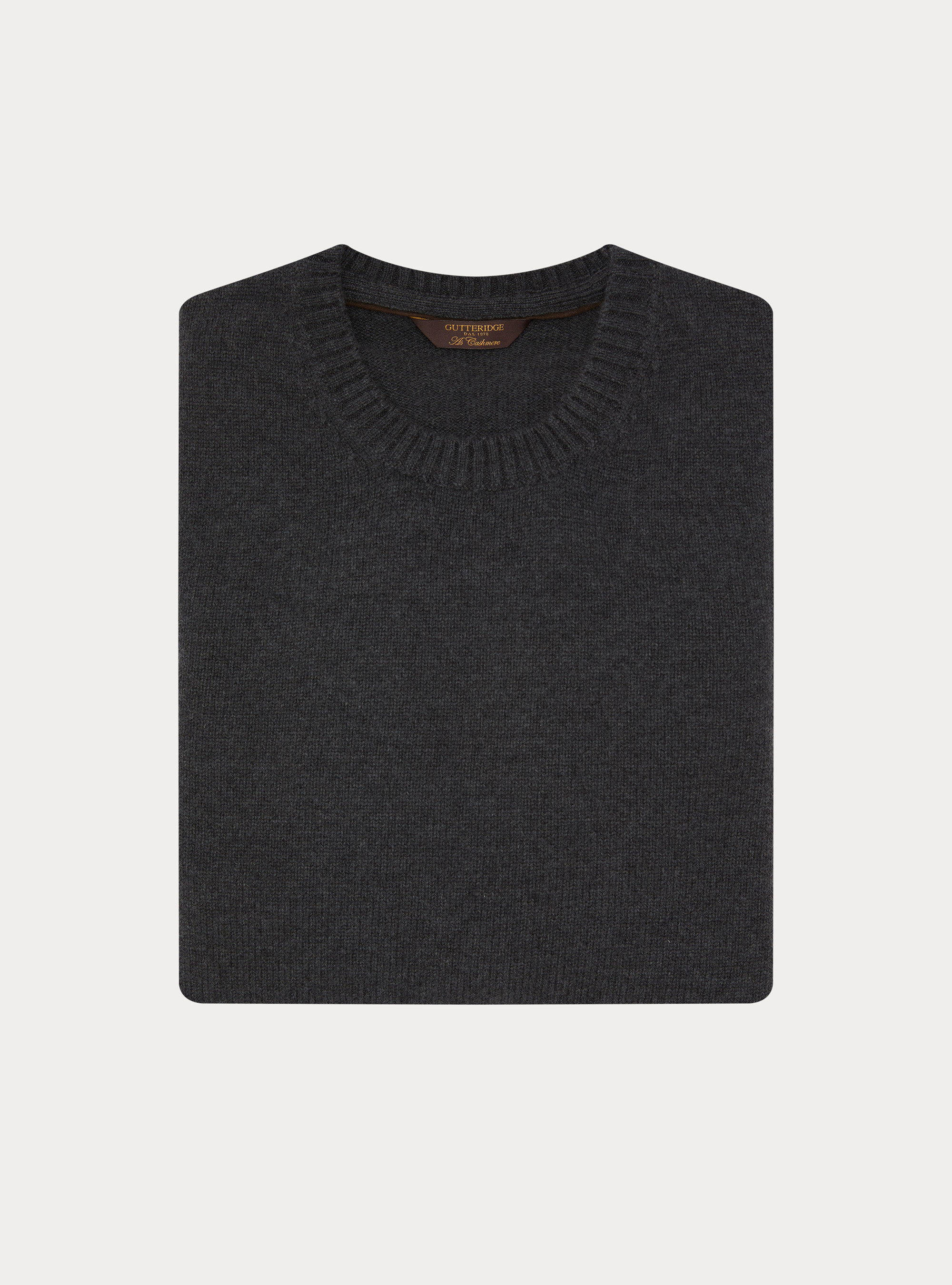 Maglia girocollo in misto lana e cashmere, ASFALTO