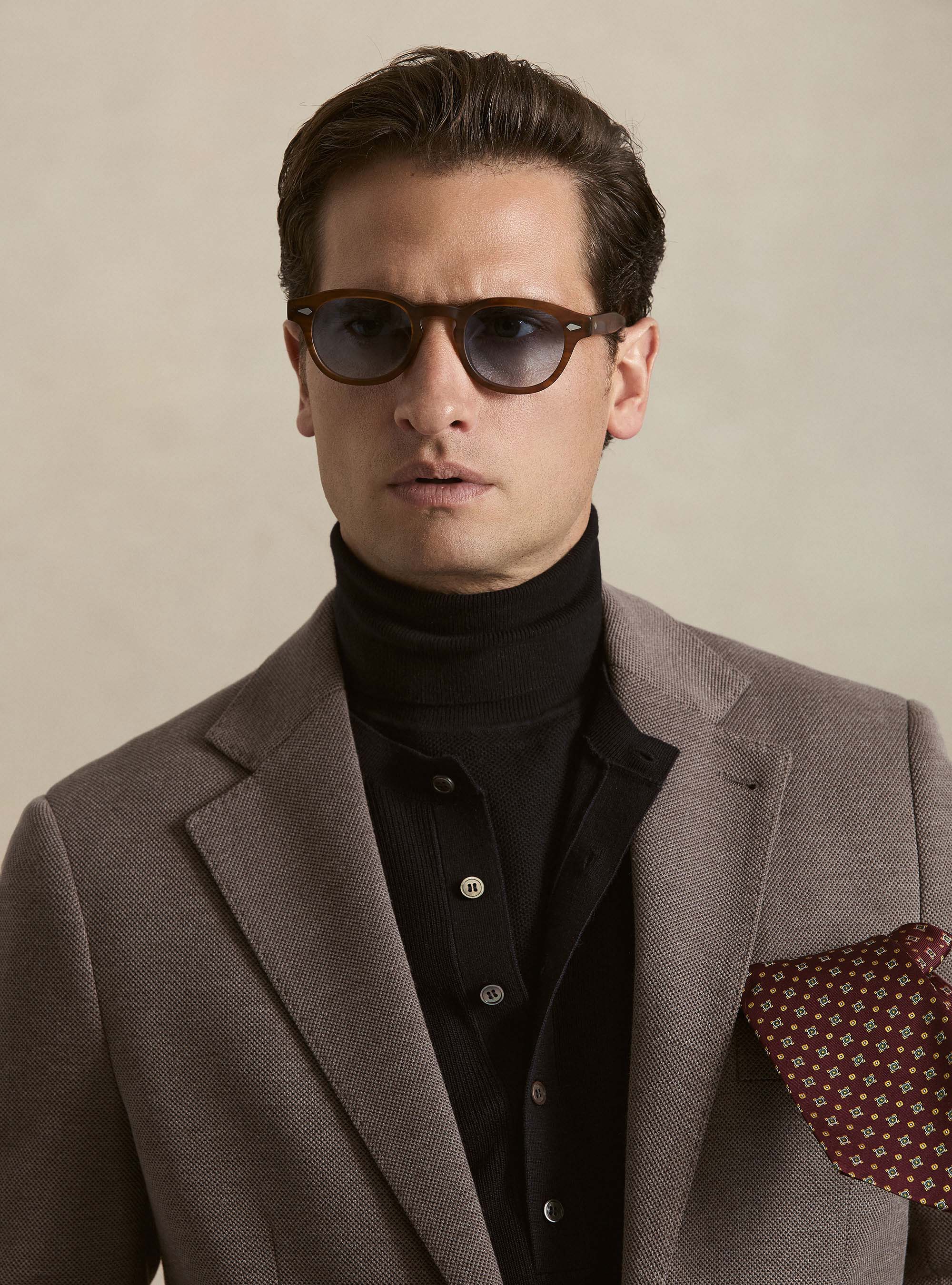 Single-breasted single jersey blazer, BROWN