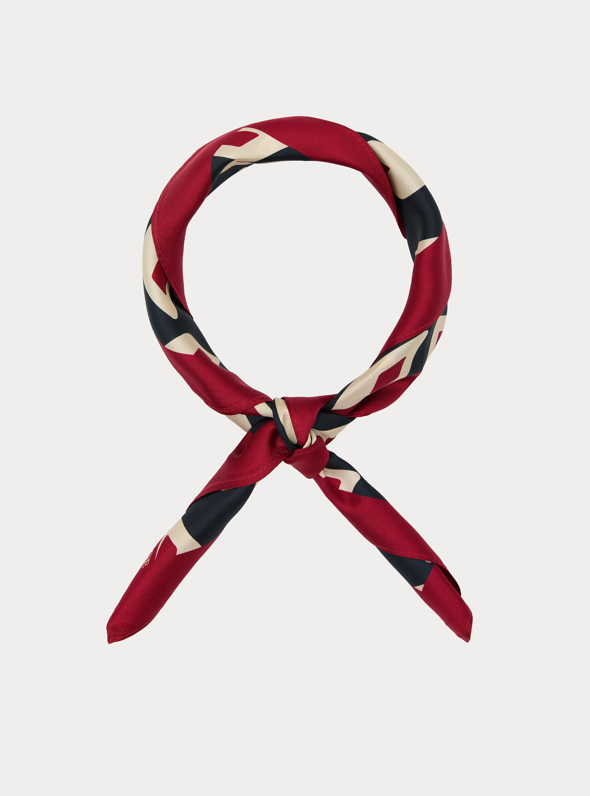 Seidentuch mit geometrischem Muster, NAVY 0218C