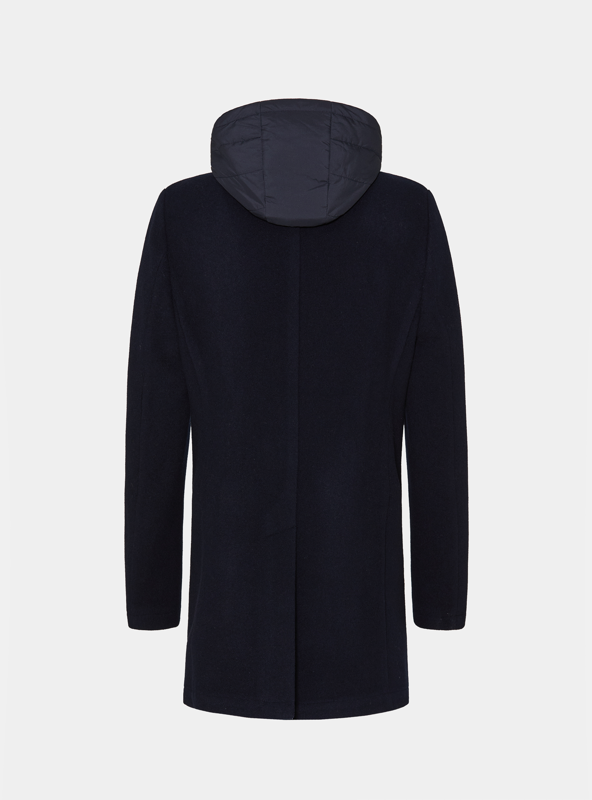 Peacoat in misto lana con e cappuccio, BLU NAVY