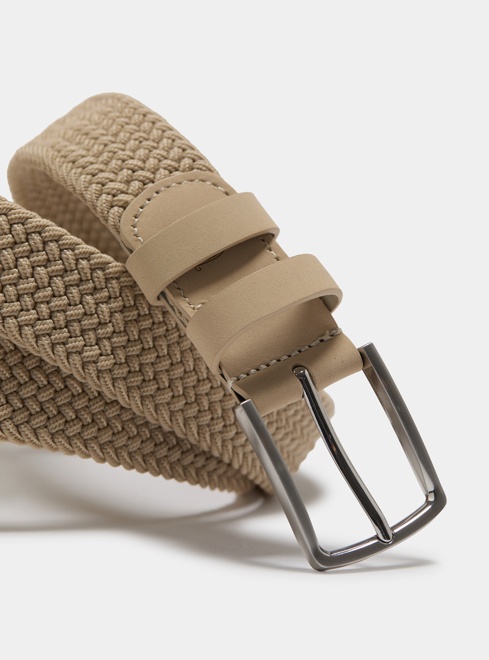 Elastic braided belt, ECRU