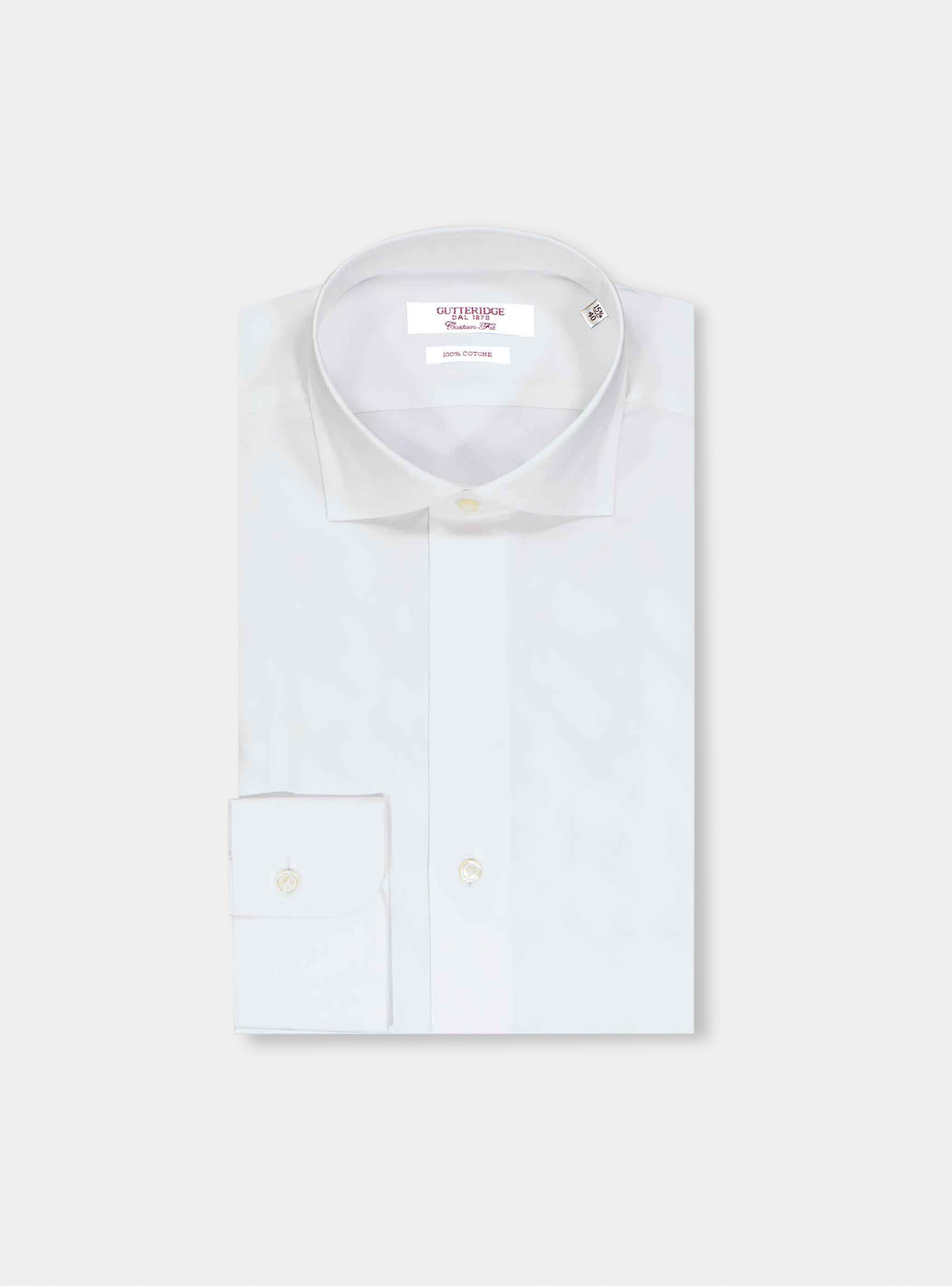 Camicia comfort fit classica in mussola di cotone, BIANCO