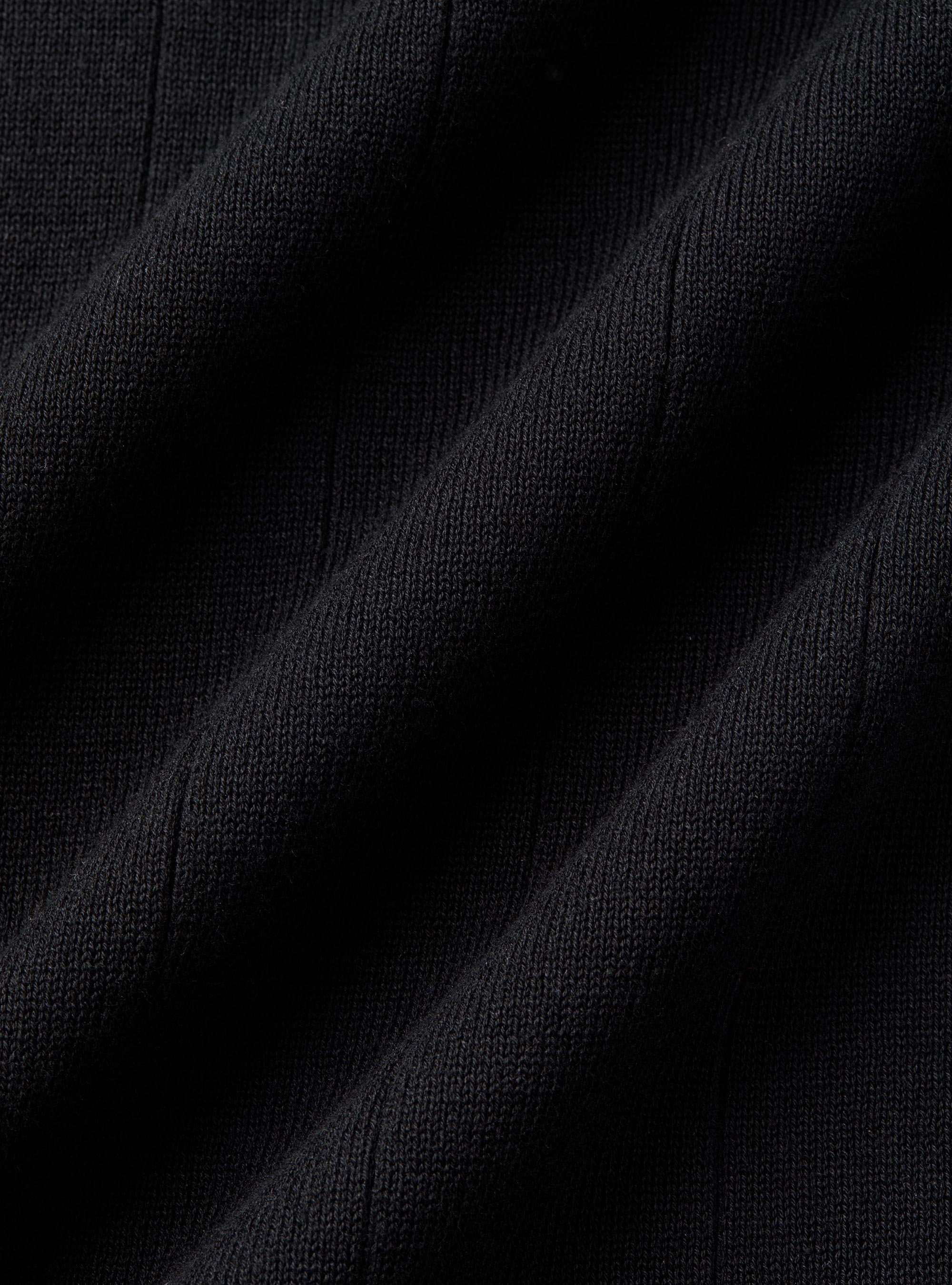 Polo in maglia manica lunga, NERO