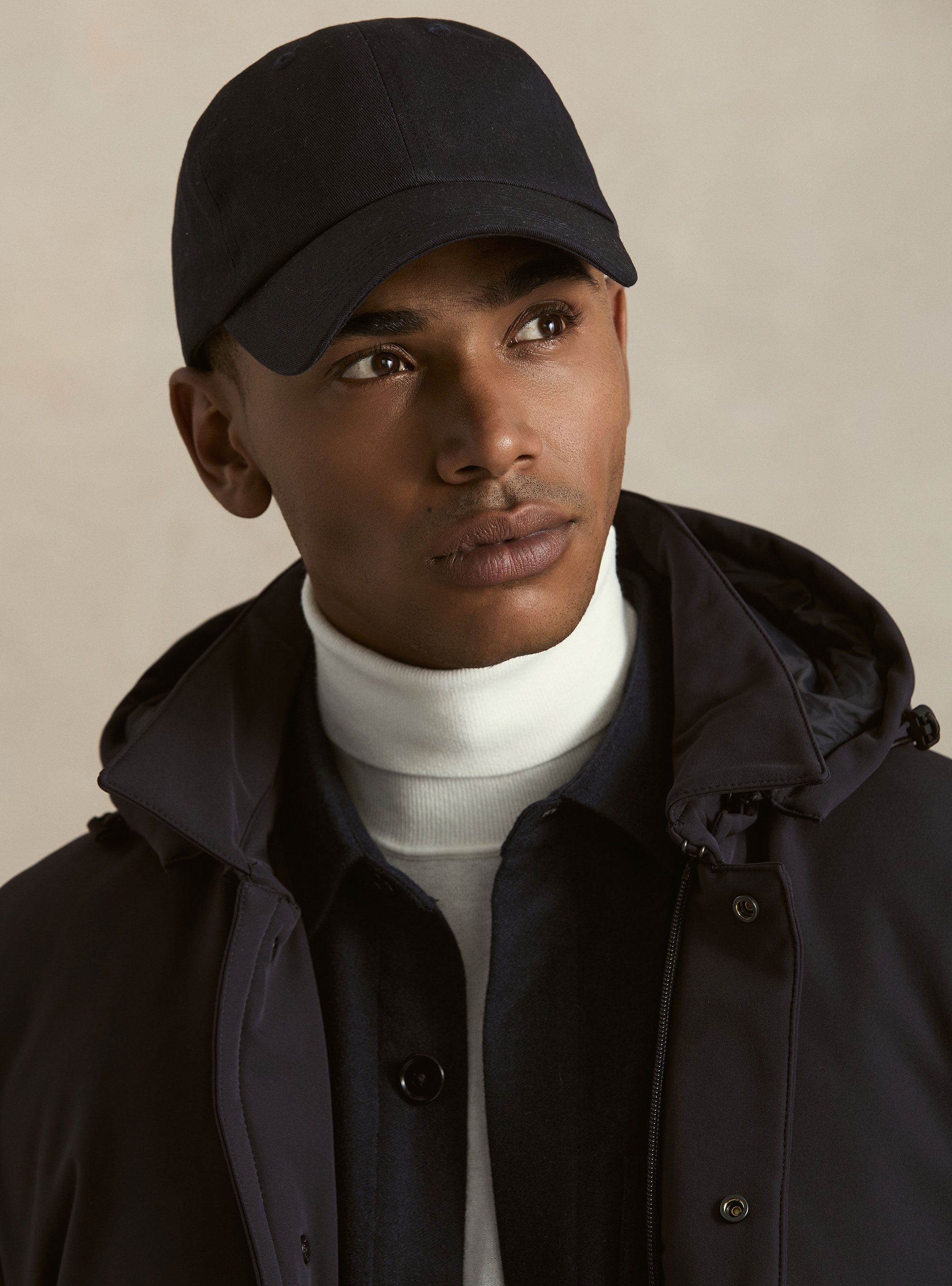 Parka tecnico con cappuccio, BLU NAVY