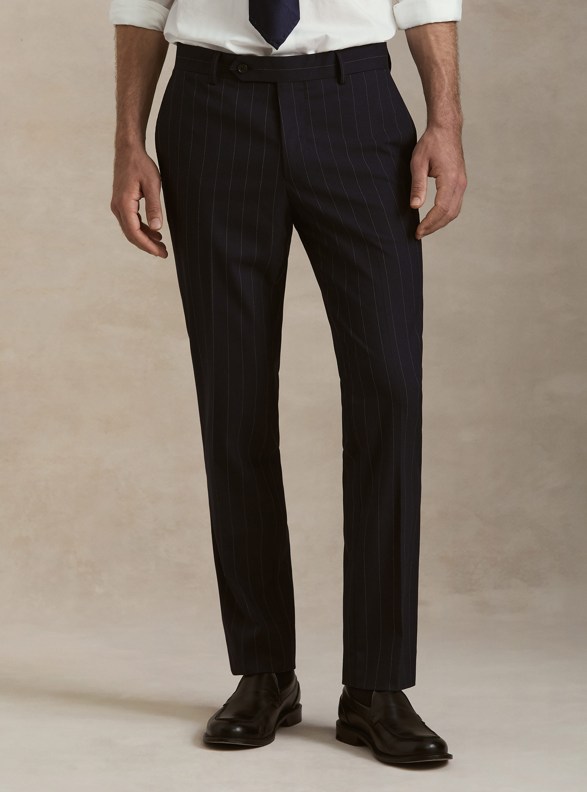 Pinstripe suit trousers, NAVY BLUE