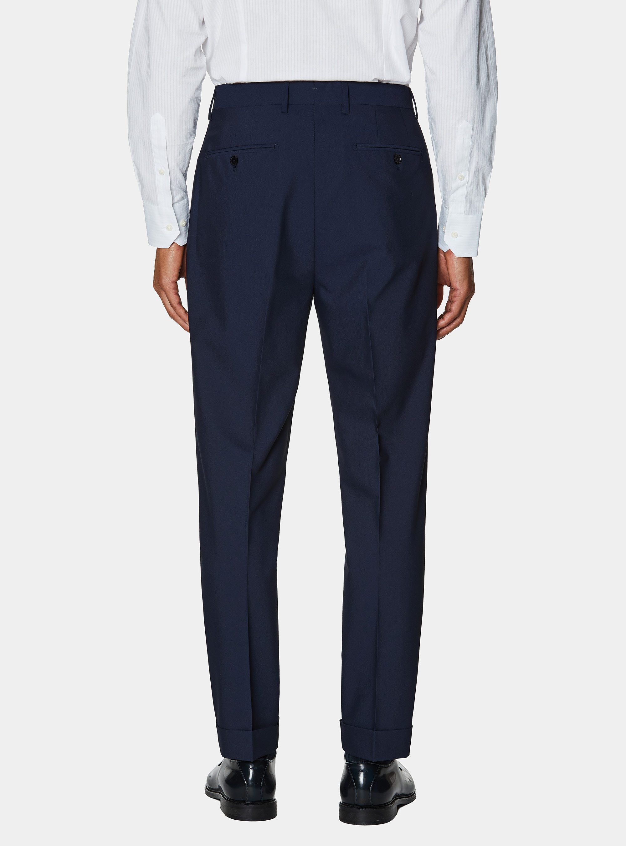 Pantaloni classici con pince, BLU NAVY