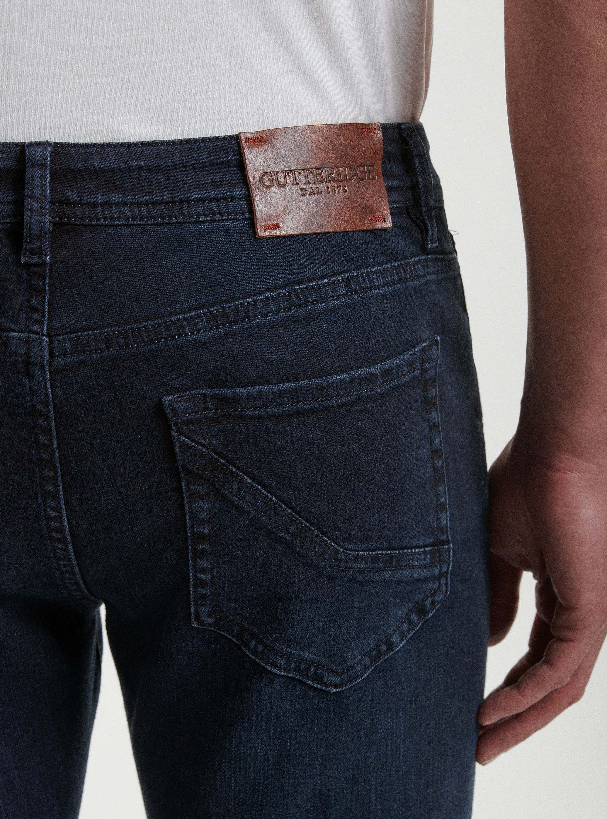 Jeans colorati tinto filo, BLU NAVY