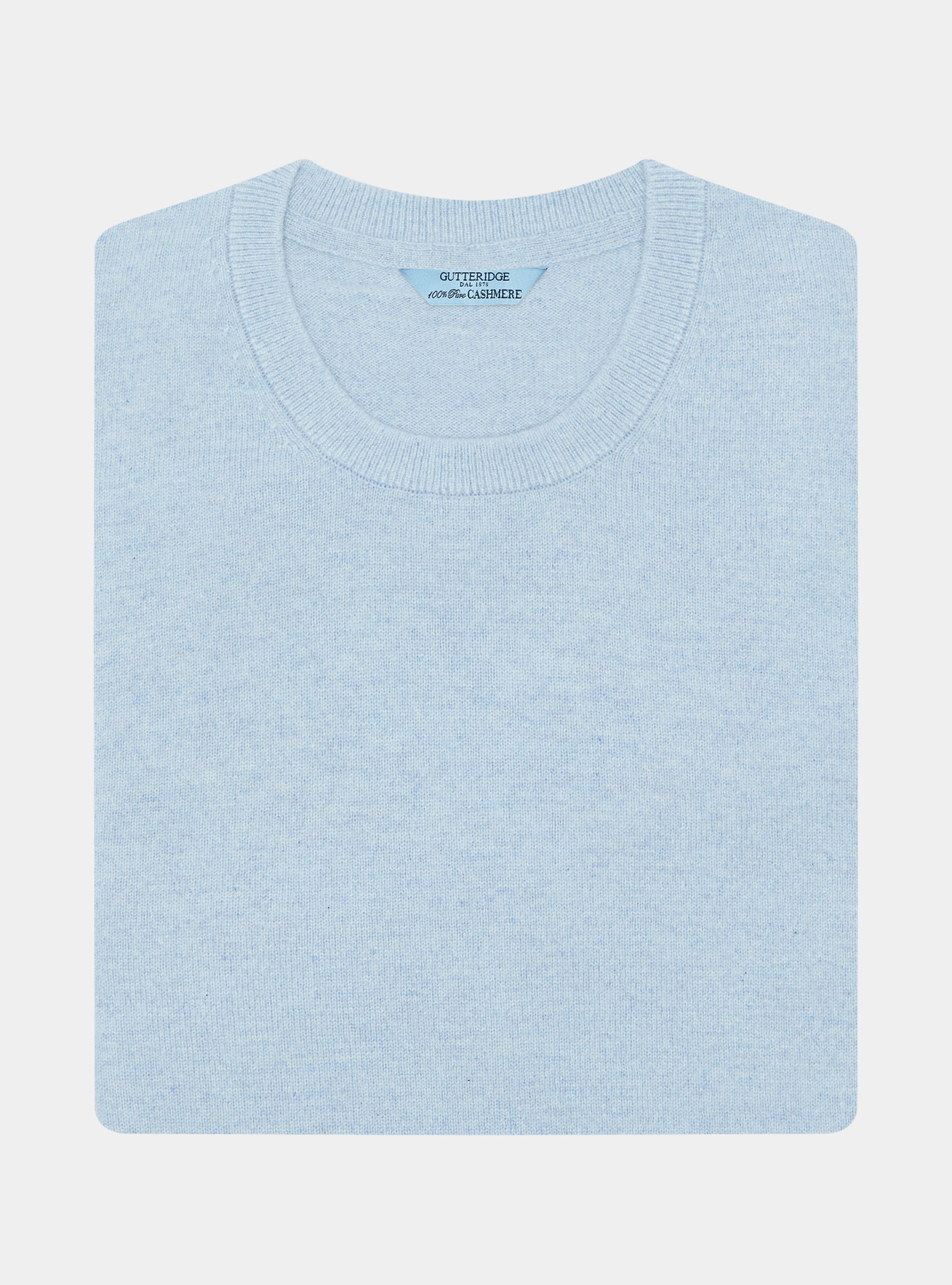 Rundhalspullover aus 100% Kaschmir, 0266C AZZURRO