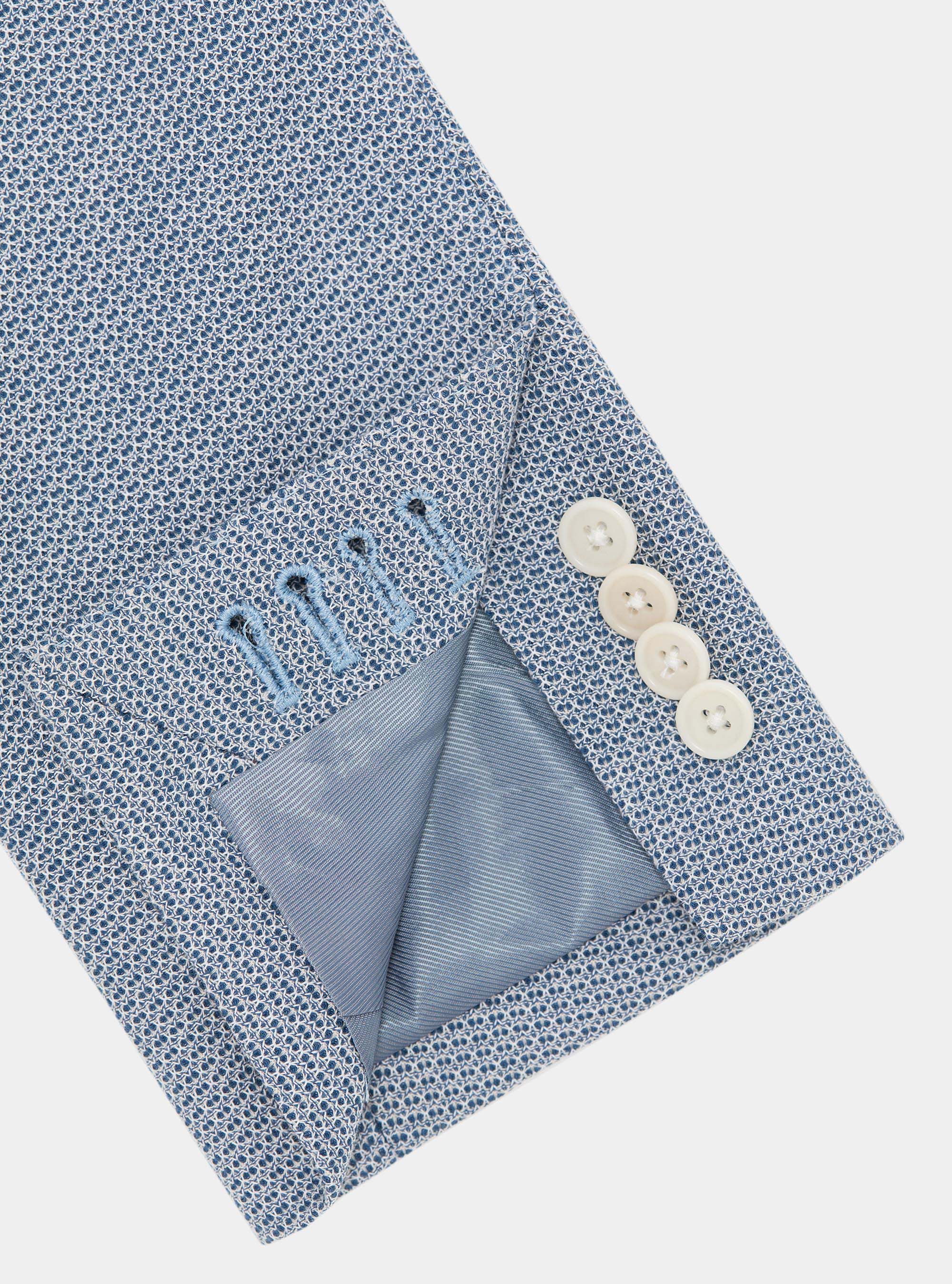 Micro-knit cotton jersey blazer, BLUE