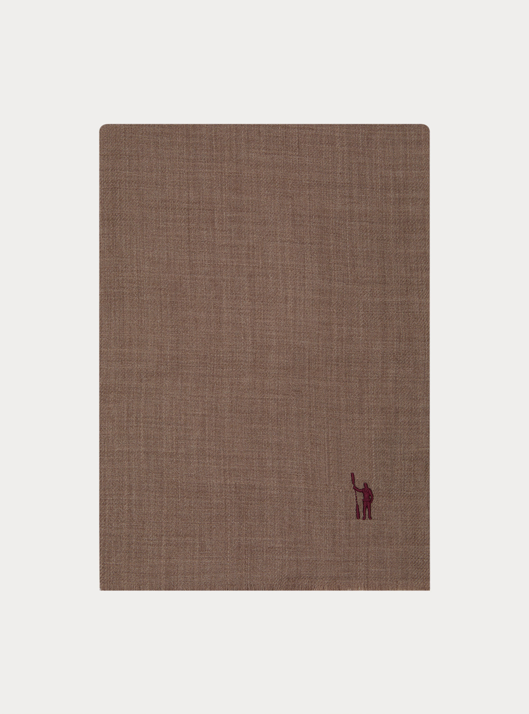 Lightweight embroidered wool scarf, MUD