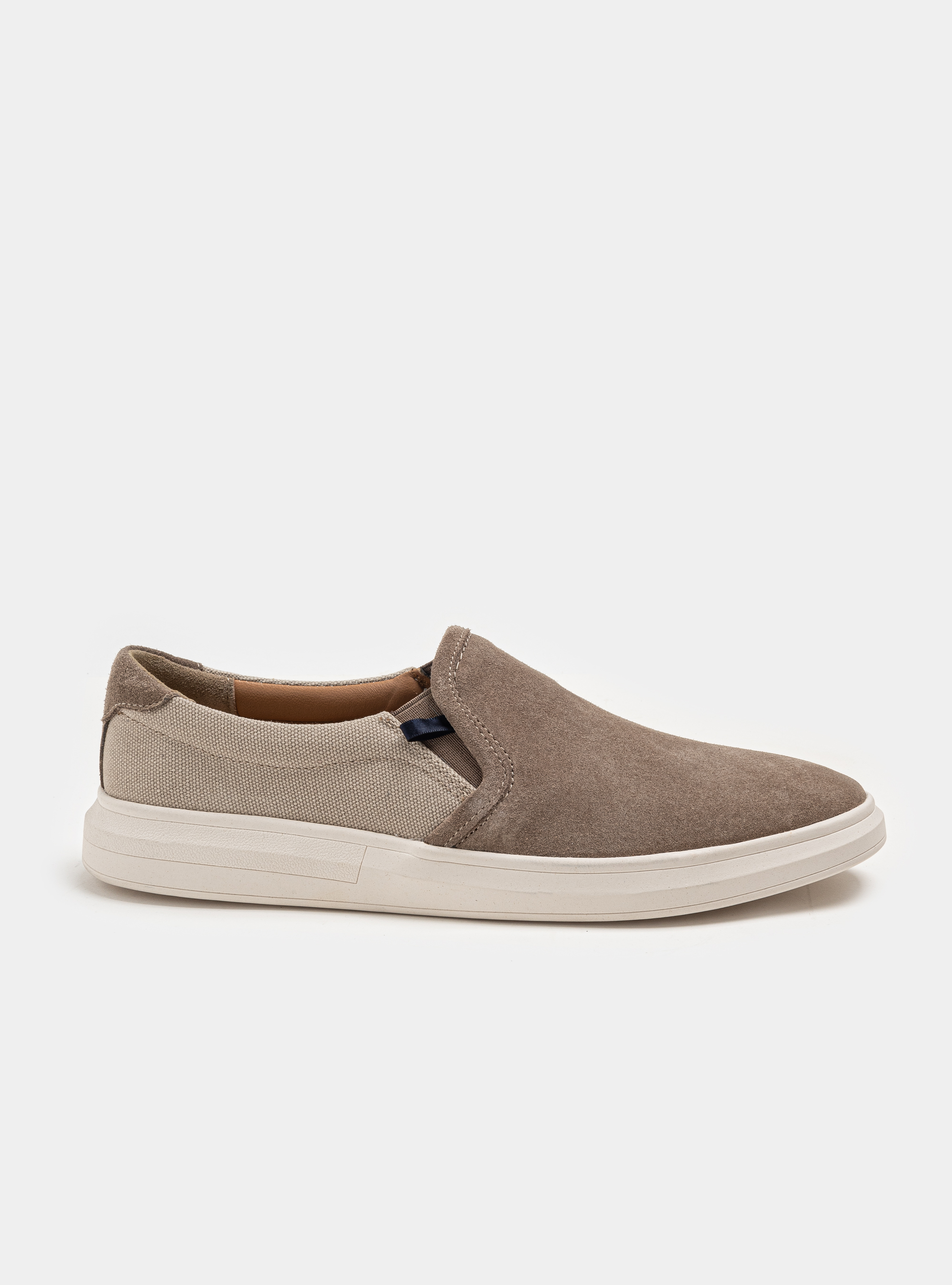 Slip-on in canvas e suede, FANGO