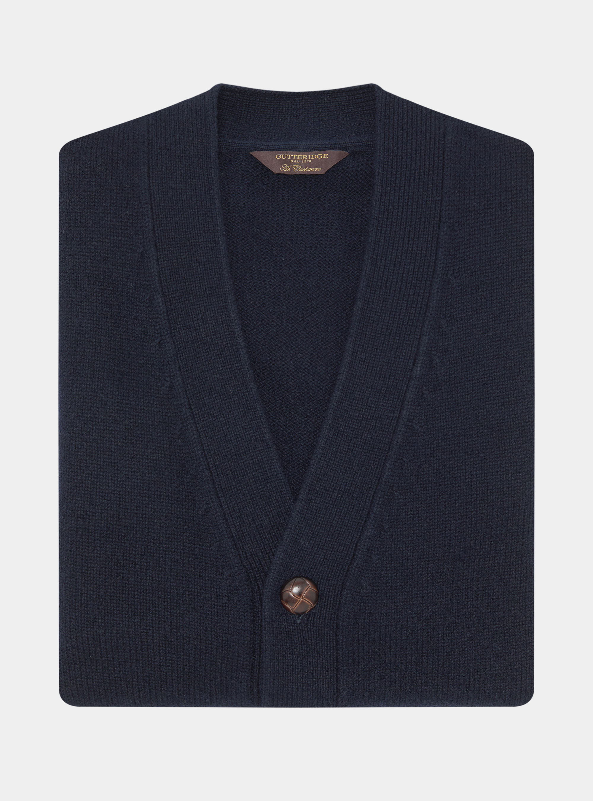 Maglia a cardigan in lana e cashmere, BLU NAVY