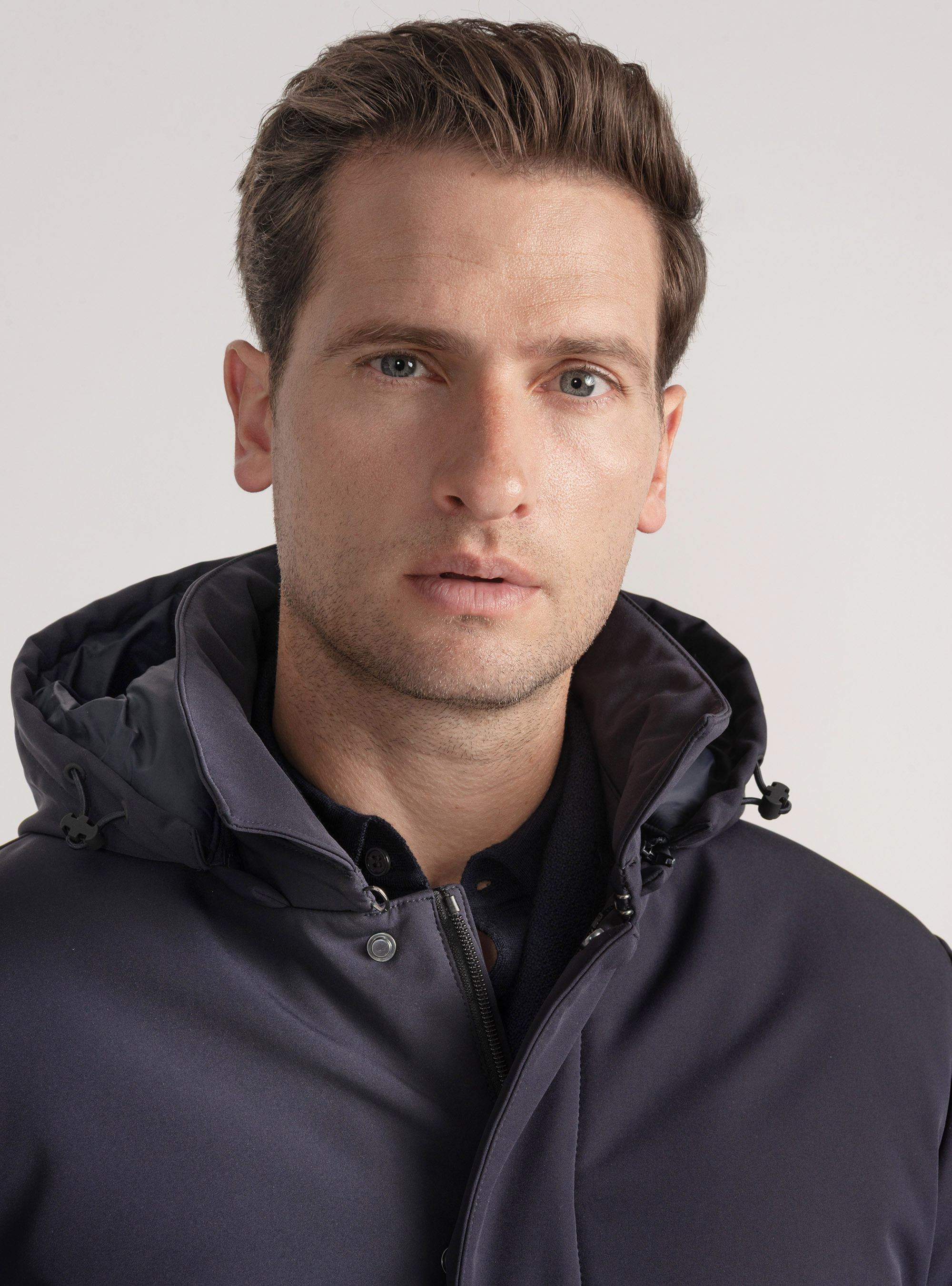 Technical parka with recycled padding, NAVY BLUE