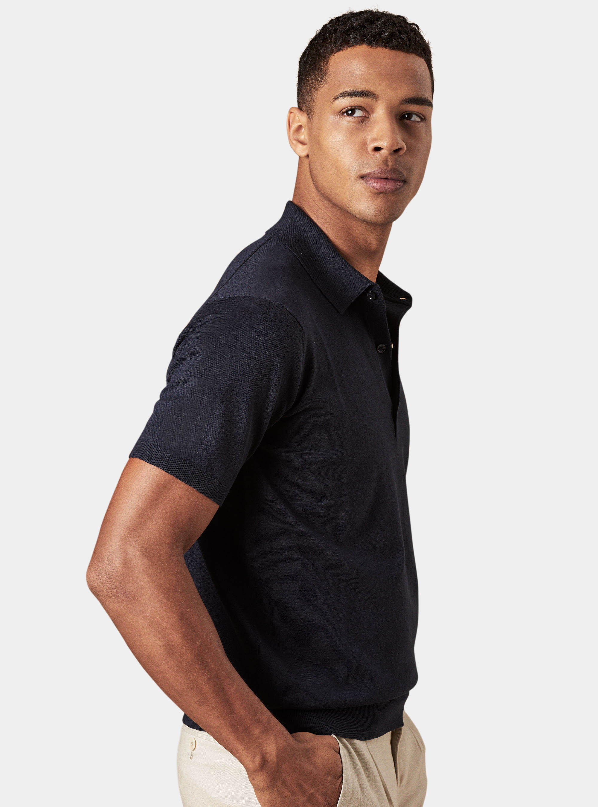 Jersey polo slim fit, AZUL MARINO