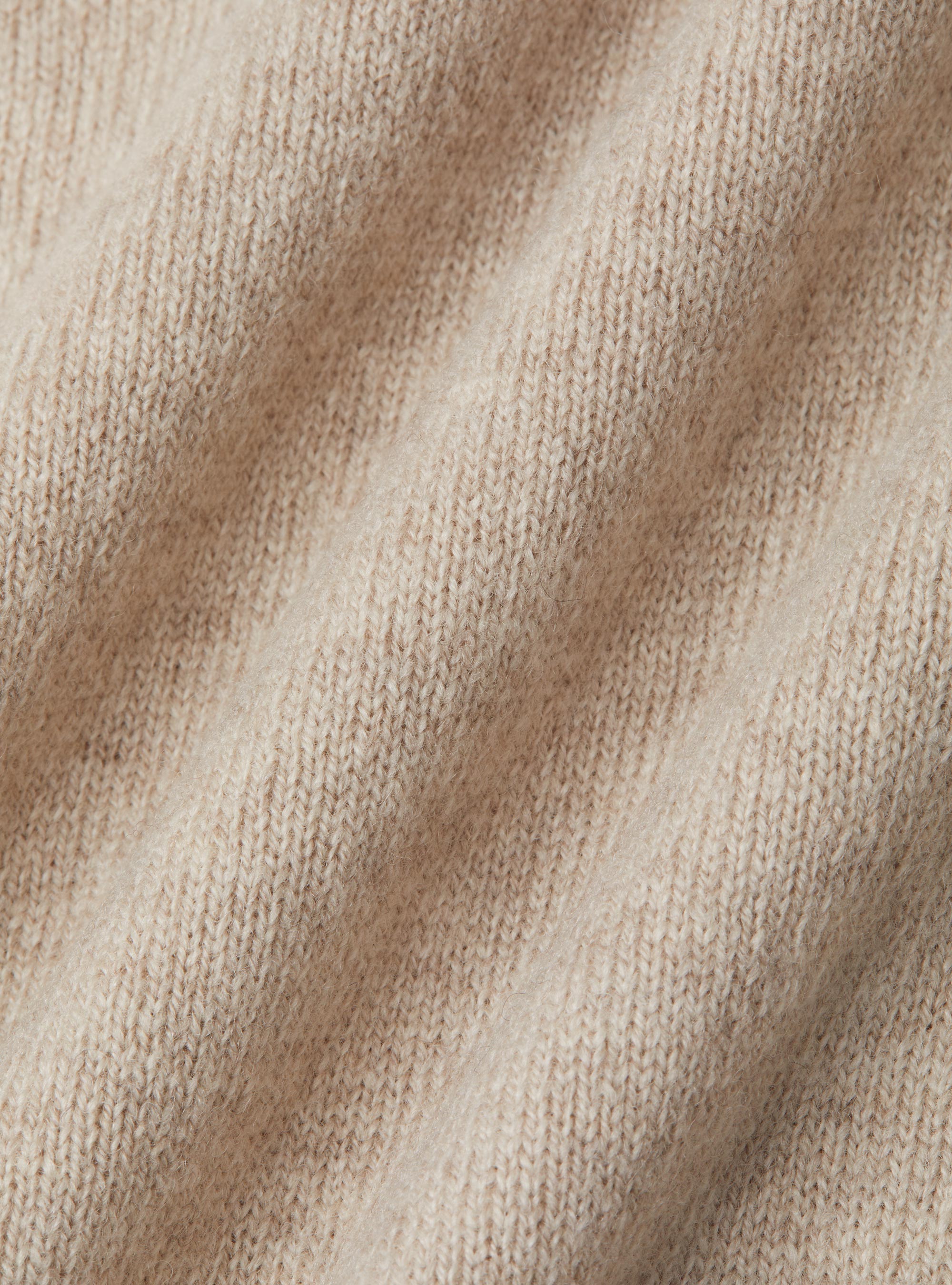 Wool and cashmere knitted polo, ECRU