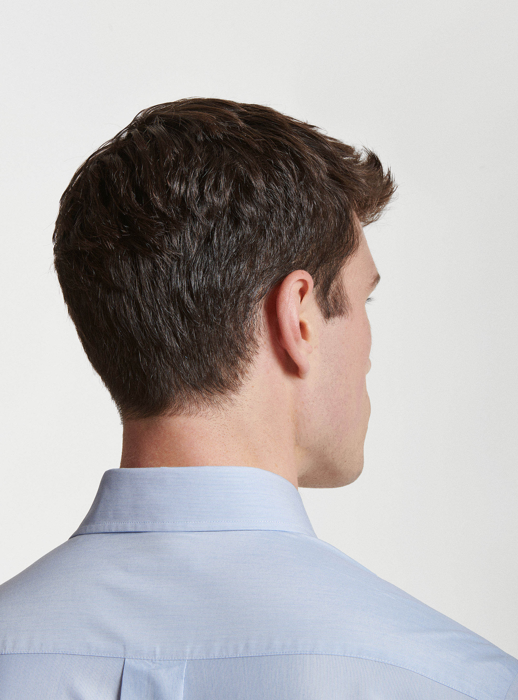 Camicia collo button down in misto cotone, AZZURRO