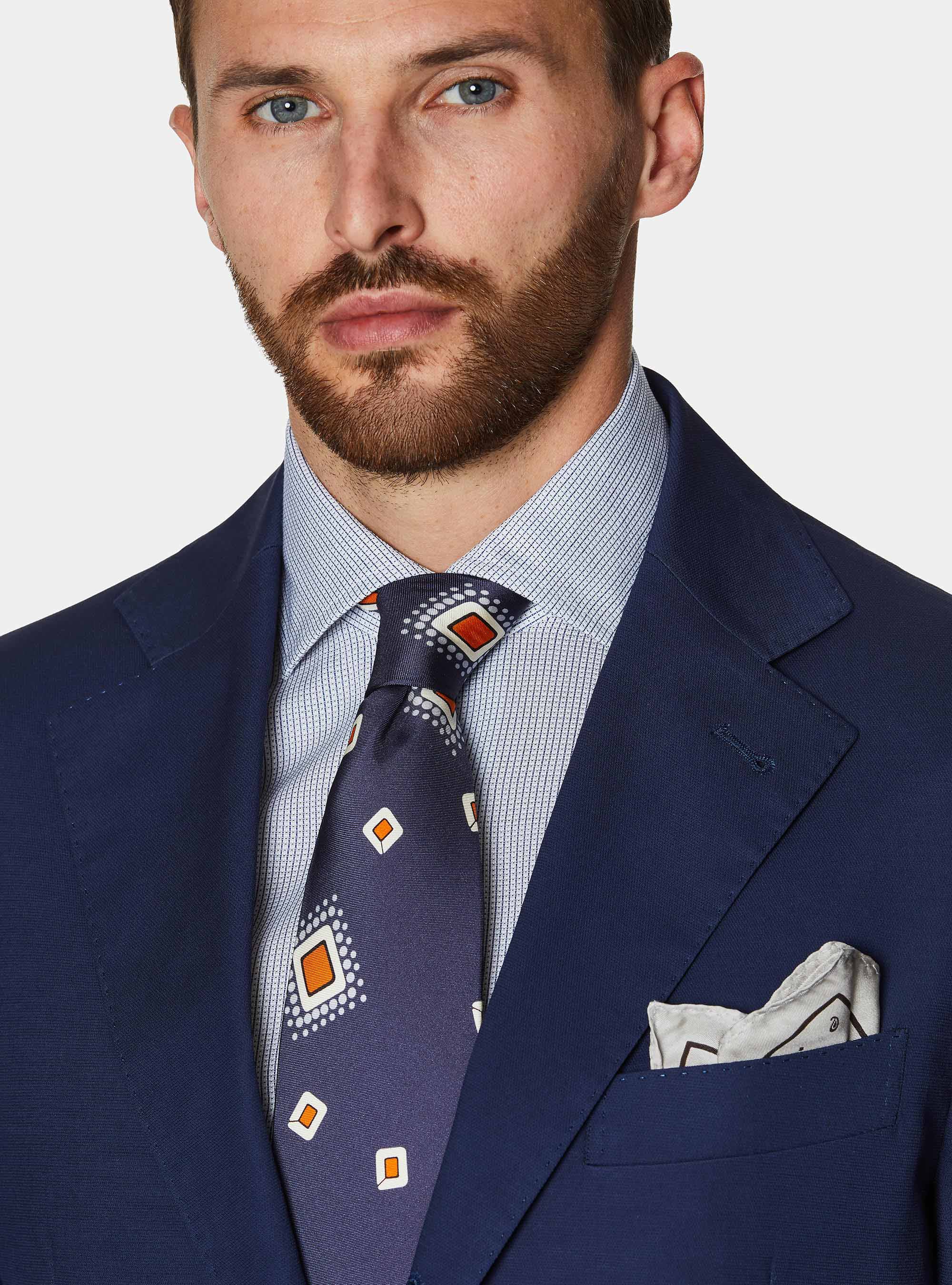 Cotton suit blazer, BLUE