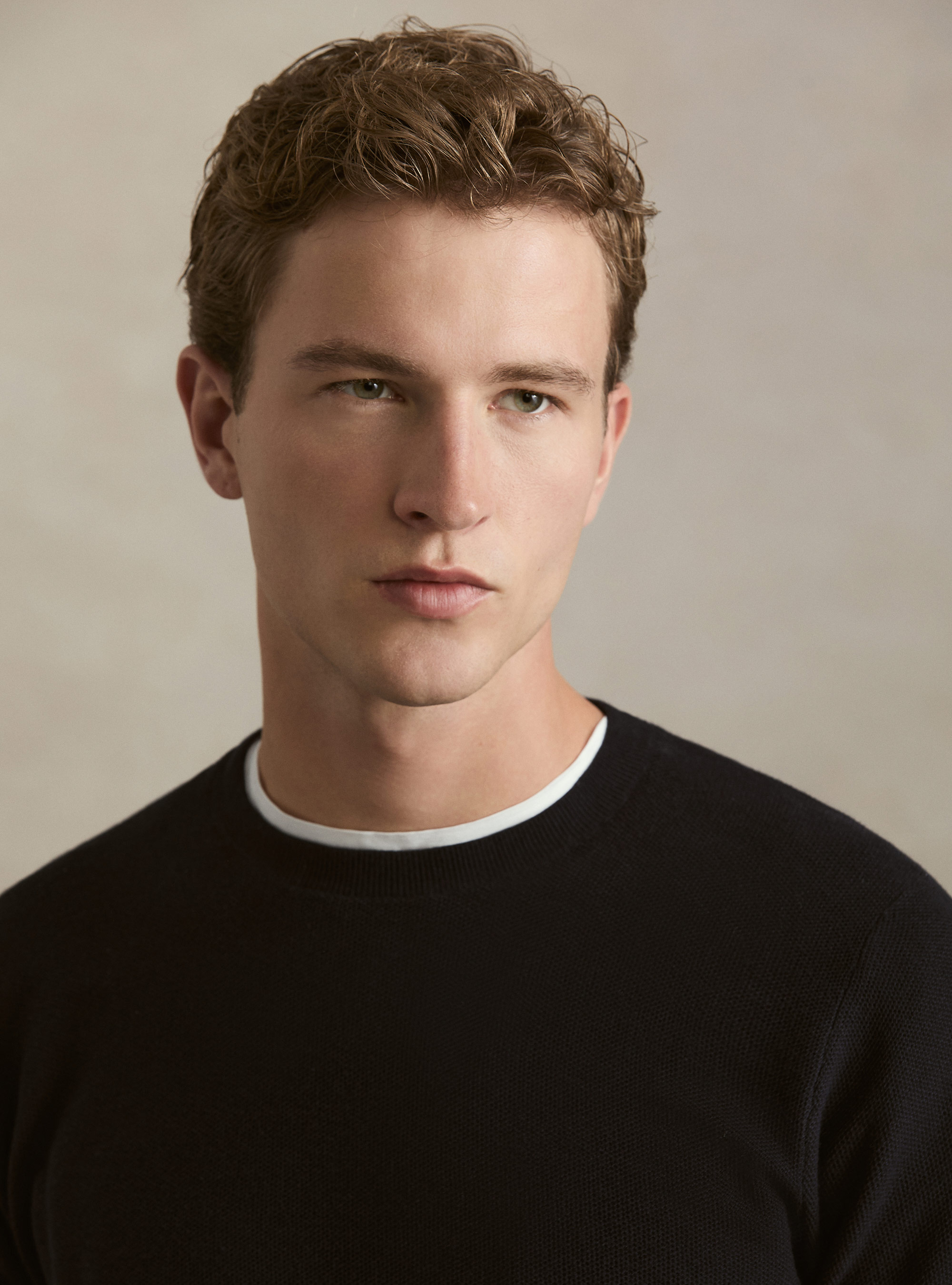 Cotton-cashmere crewneck sweater in honeycomb stitch, NAVY BLUE