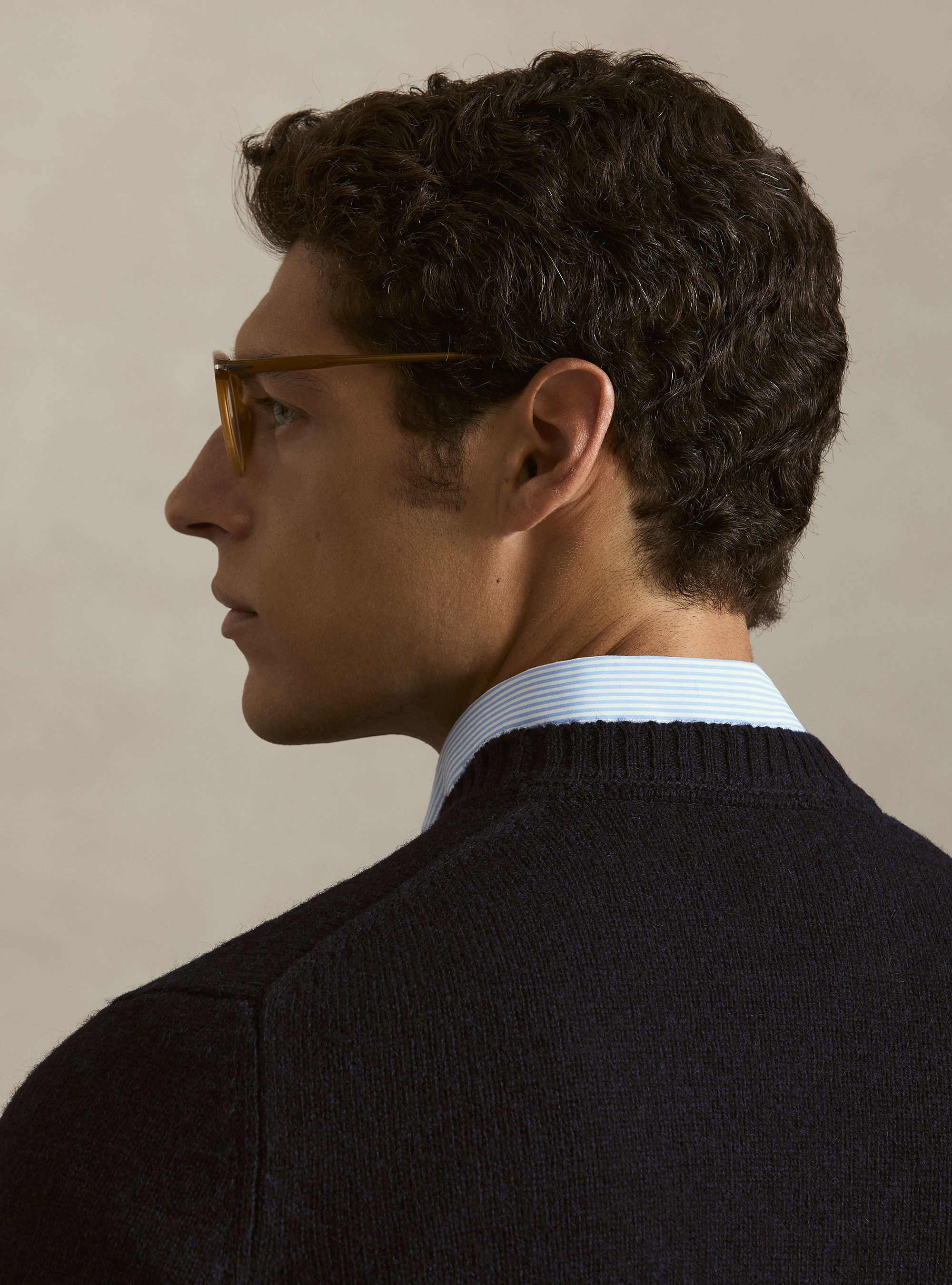 Rundhalspullover aus reiner Shetlandwolle, NAVY 0218C