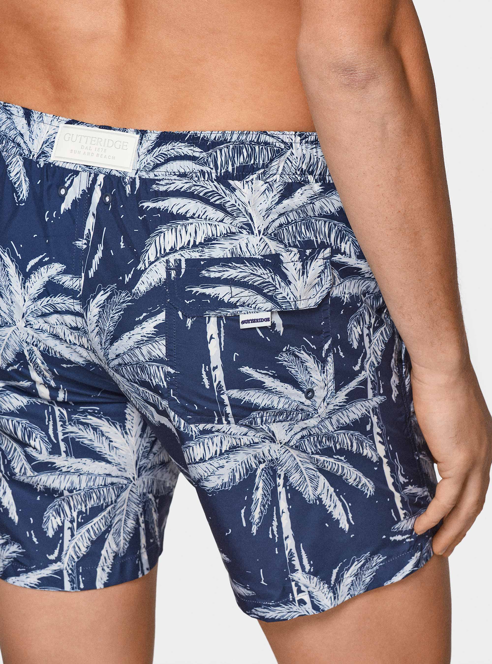 Badeanz&uuml;ge mit Palmenmuster, NAVY 0218C