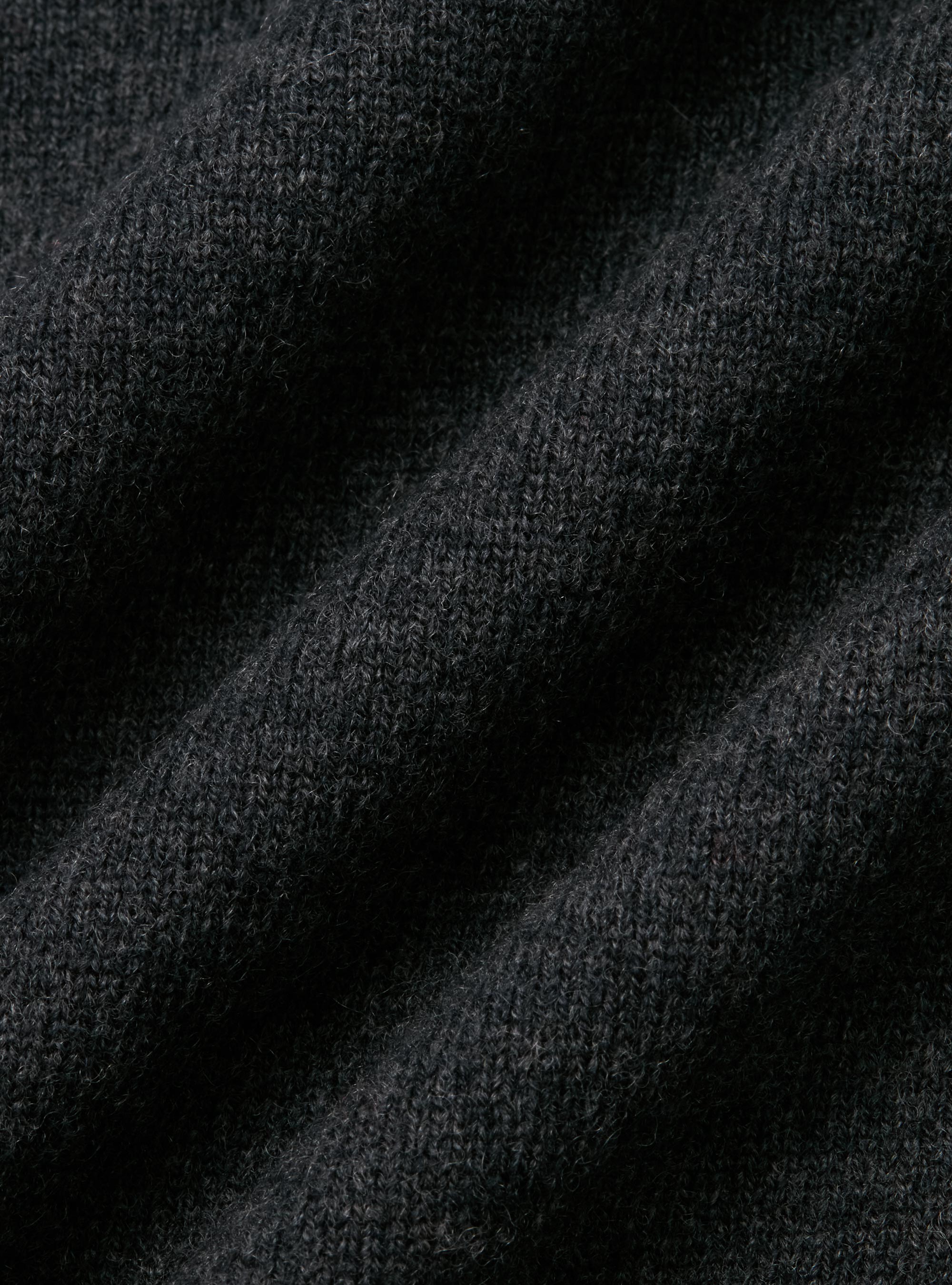 Maglia scollo a V in lana merino, ASFALTO