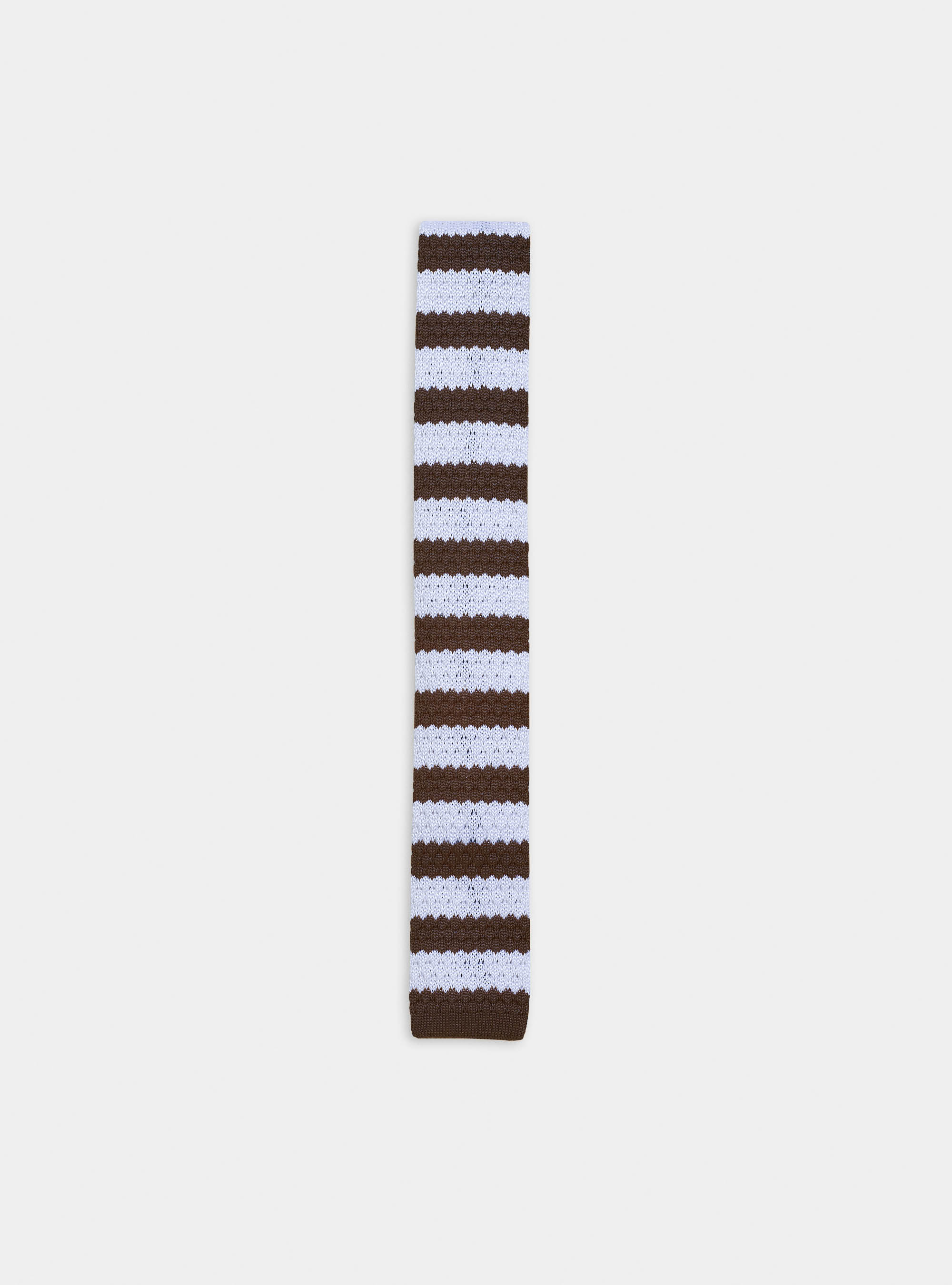 Striped knit tie, MARRONE 0508C