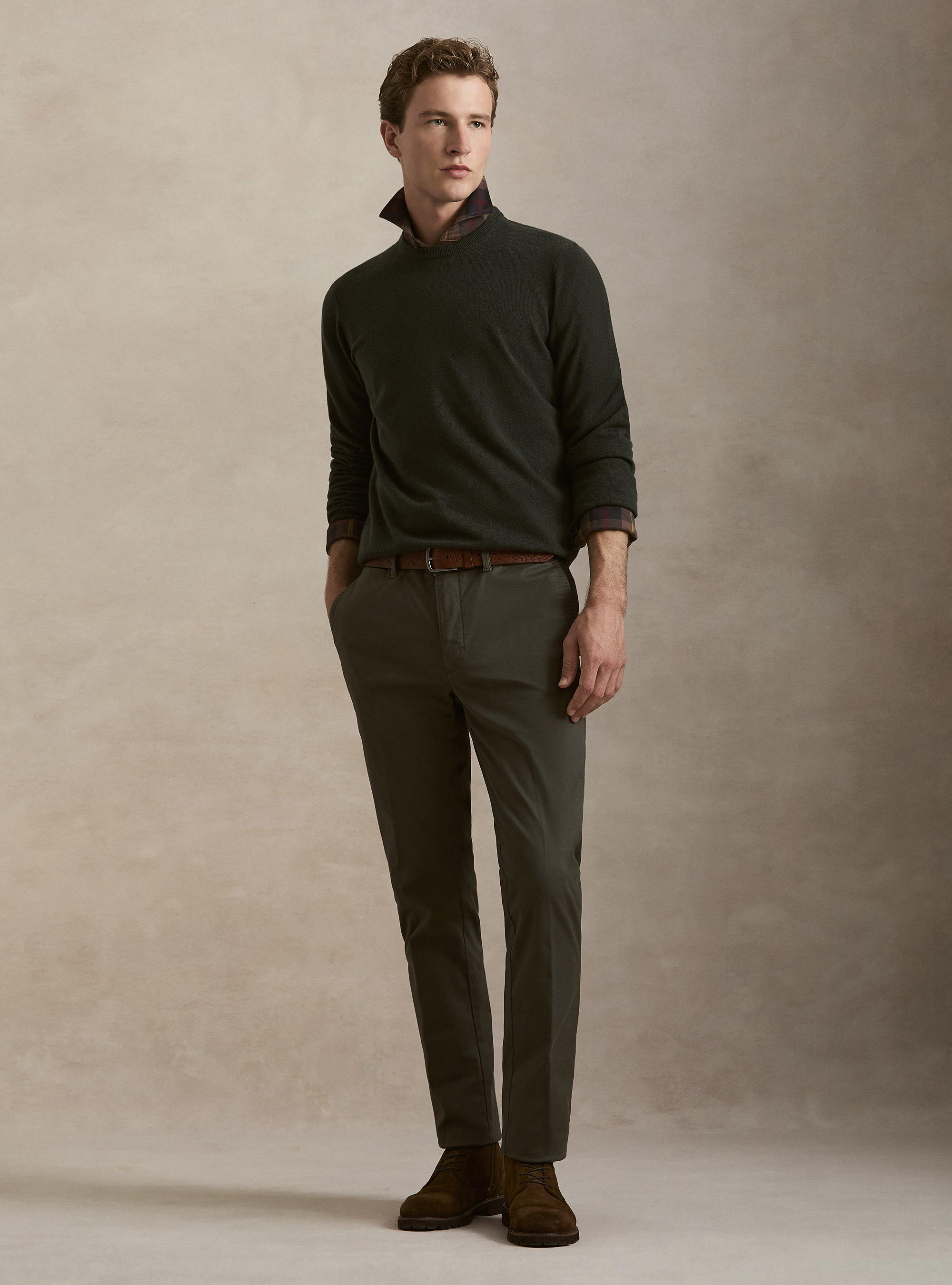 Pull col rond en 100% cachemire, MILITARE 0609C