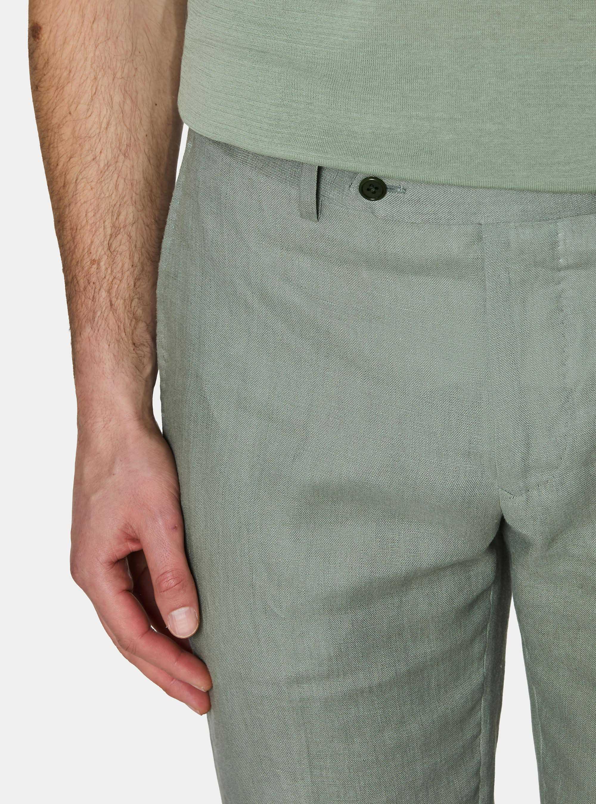 Pure linen suit trousers, SALVIA 0602C