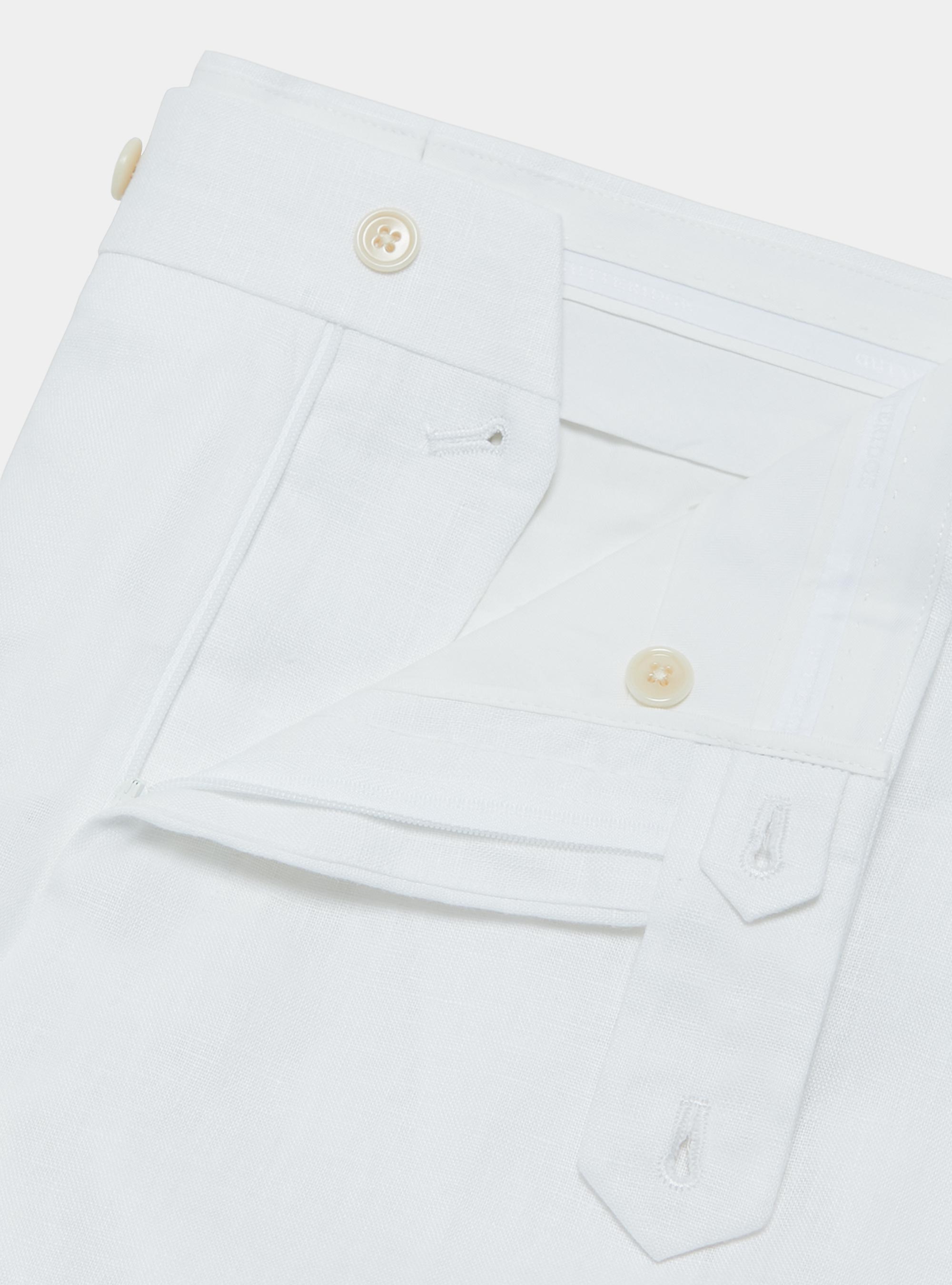 Pantaloni in puro lino, BIANCO