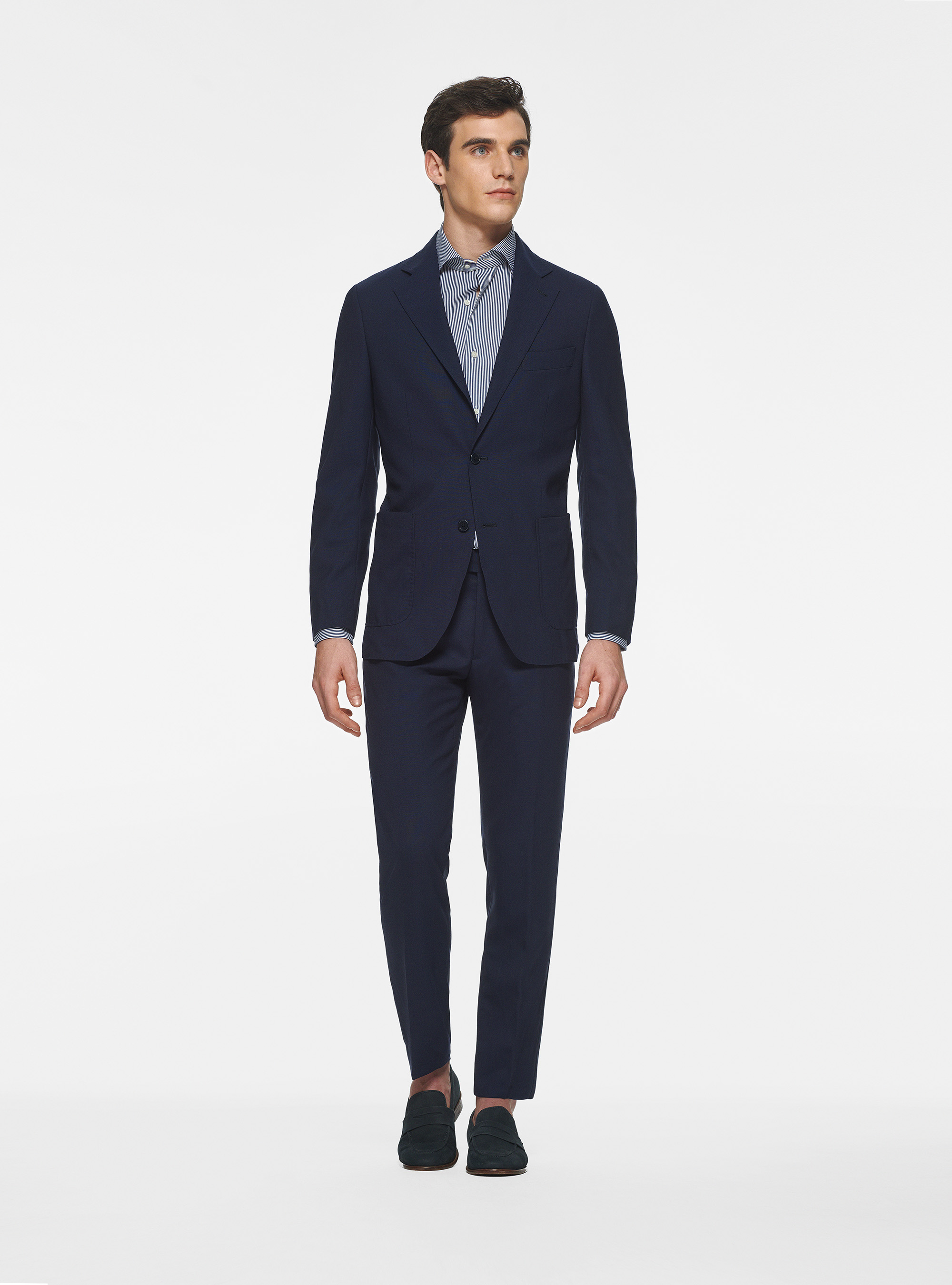 Pure wool Cerruti travel suit trousers, NAVY BLUE