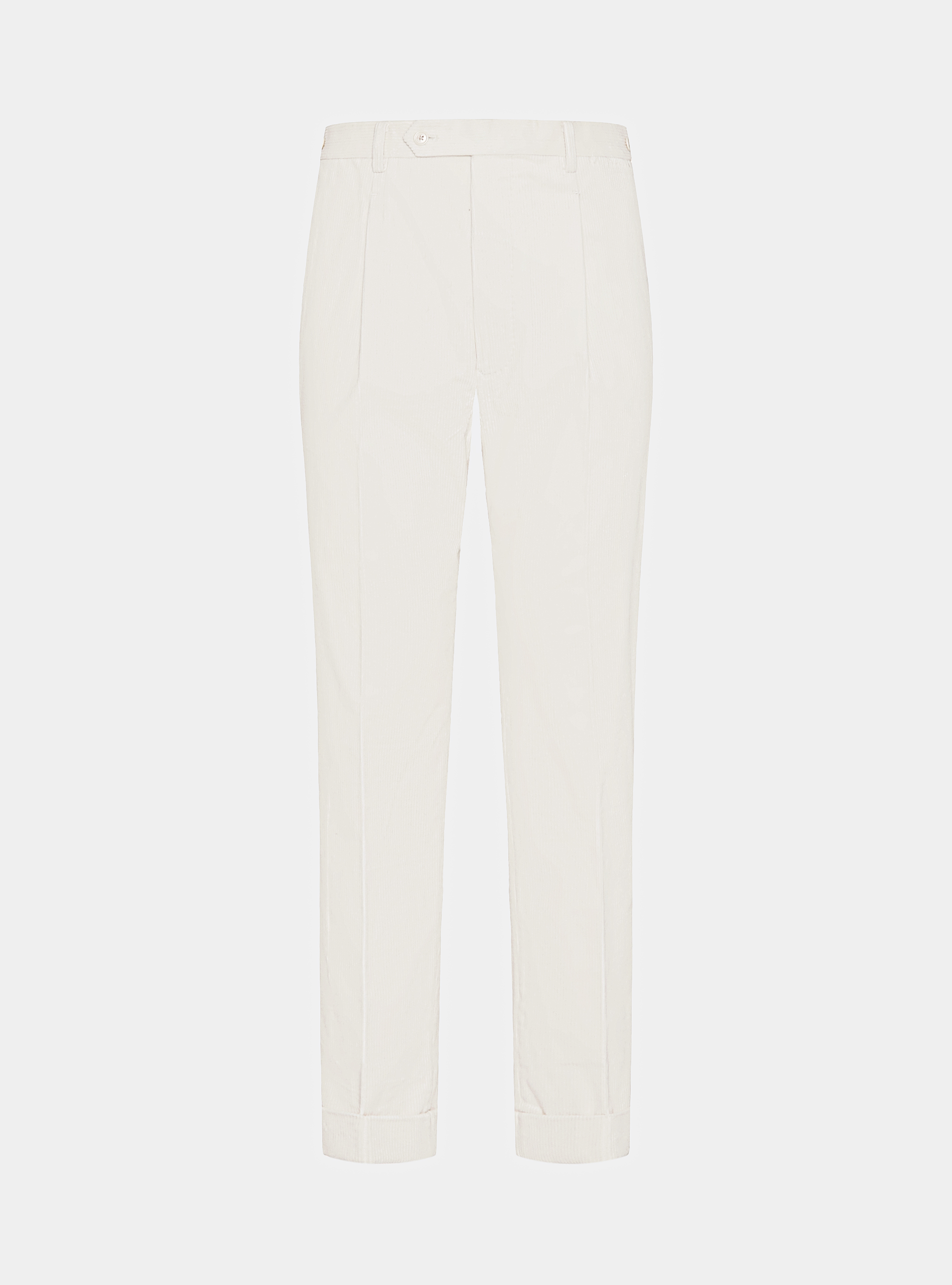 Duca Visconti di Modrone stretch corduroy pleat trousers, WHITE