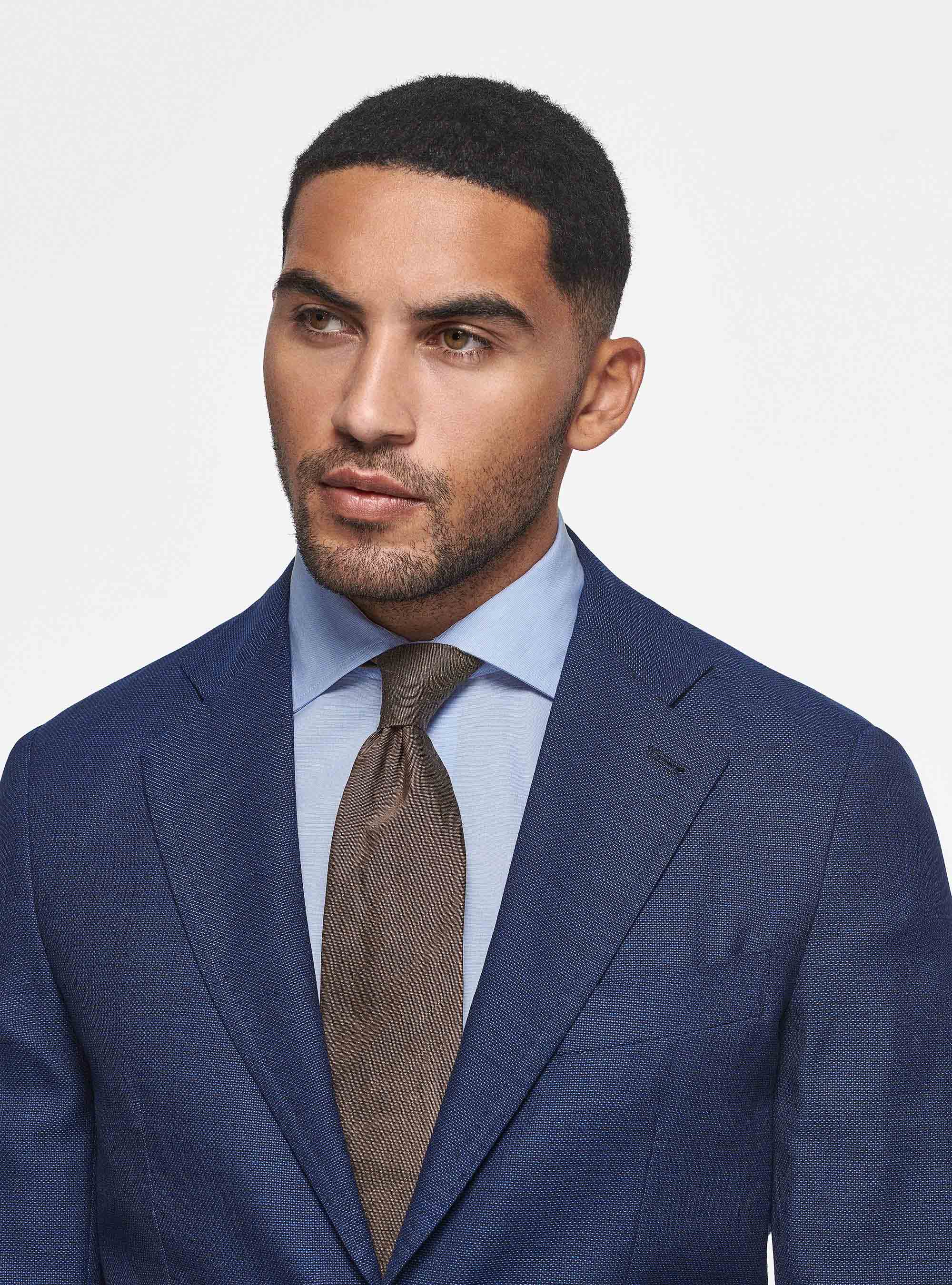 Giacca in lana micro texture, BLU