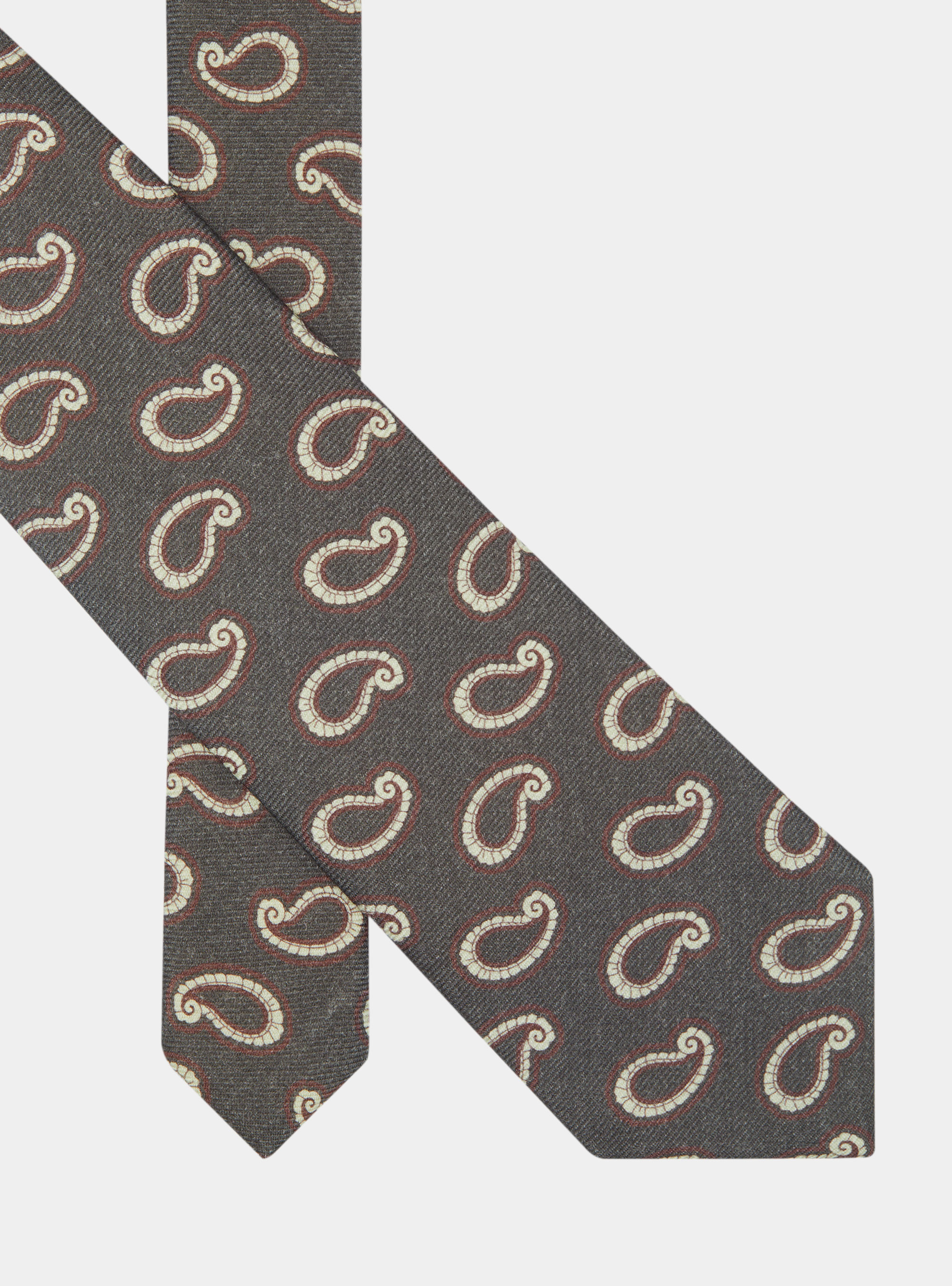 Patterned wool tie, GREEN