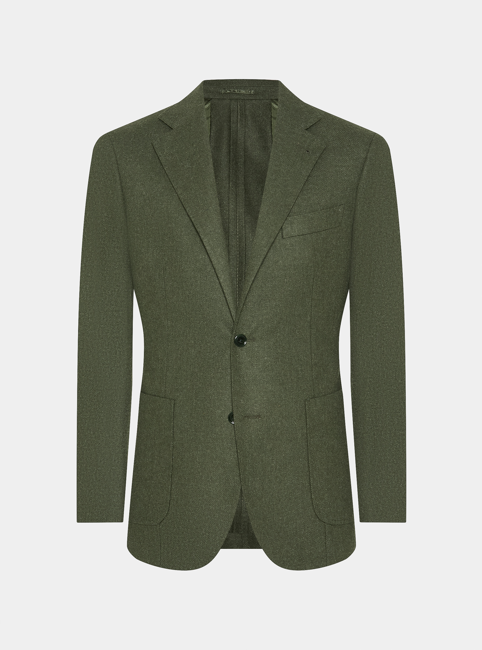 Wool-blend flannel blazer, GREEN