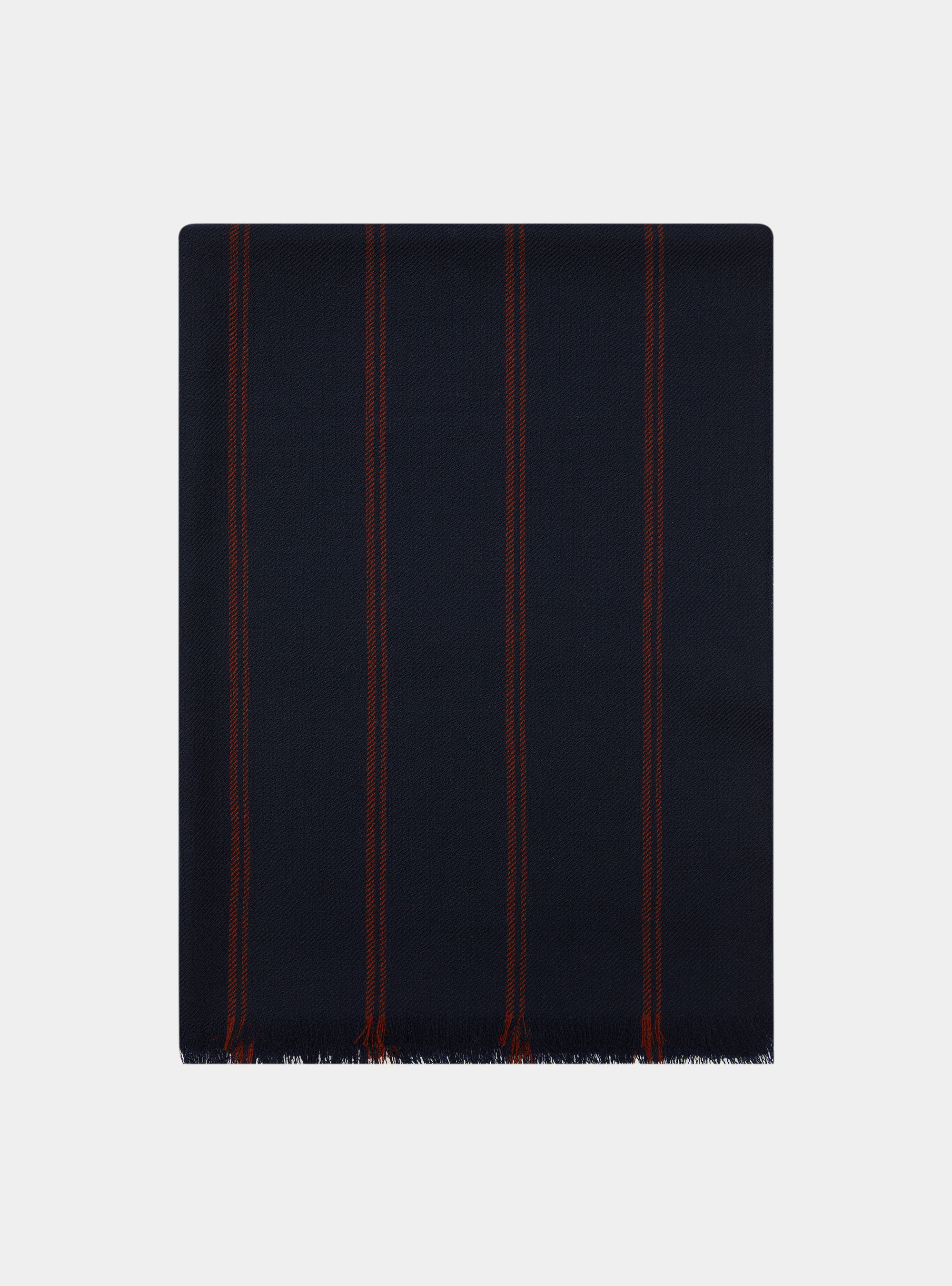Sciarpa in lana a righe, NAVY/BORDEAUX B054