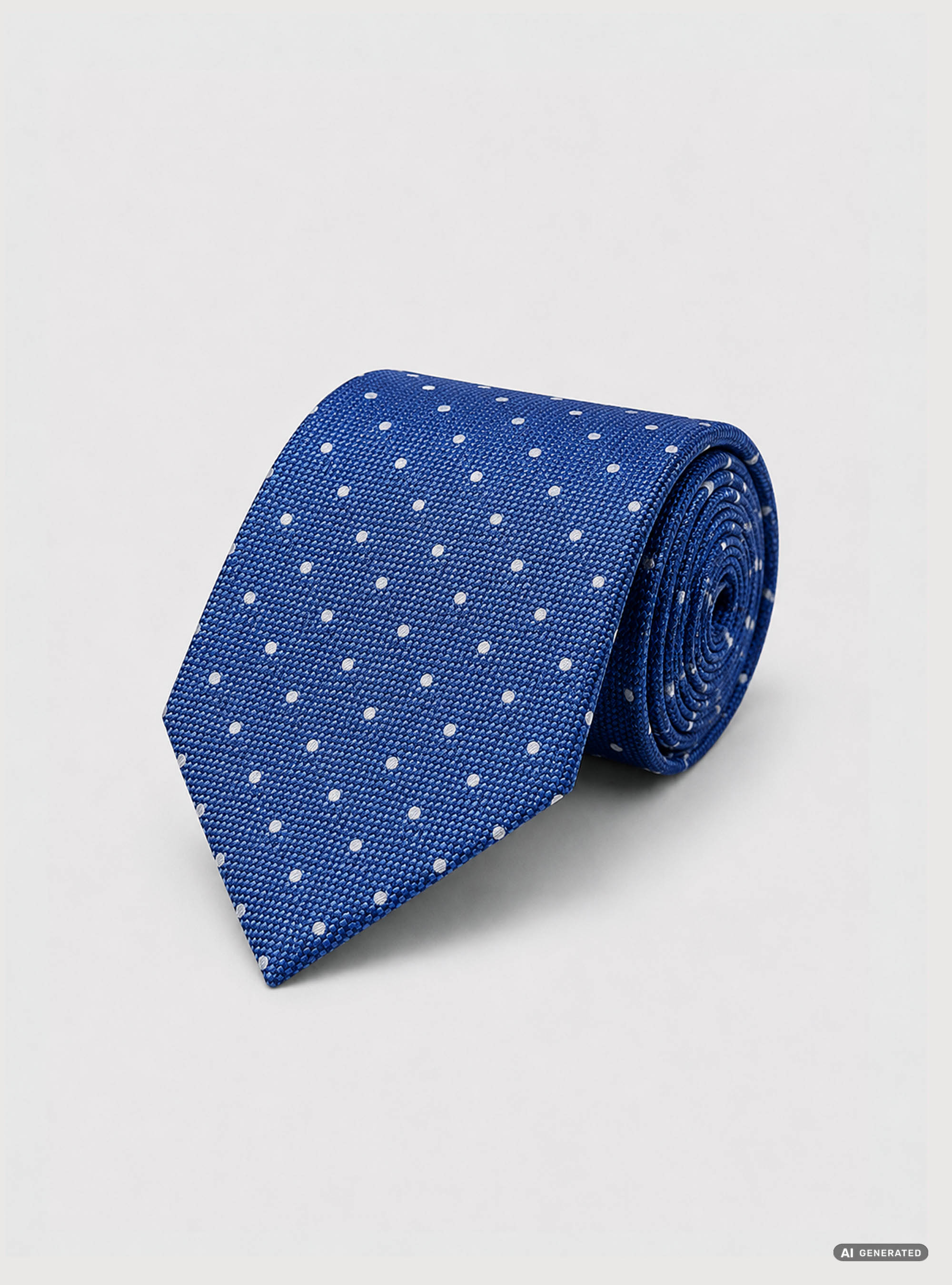 Cravatta in seta jacquard a pois, BLU