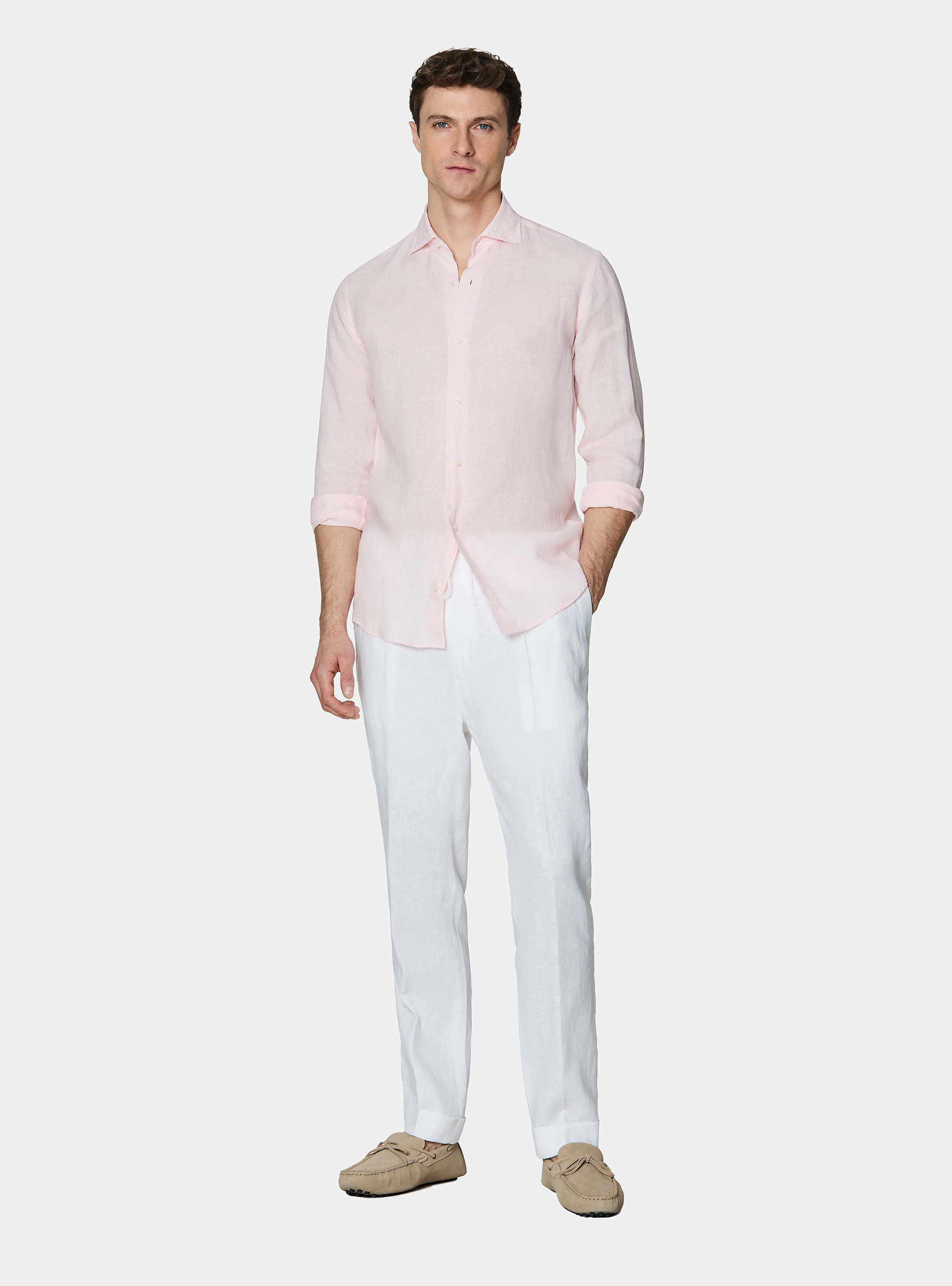 Camisa de lino puro, ROSA