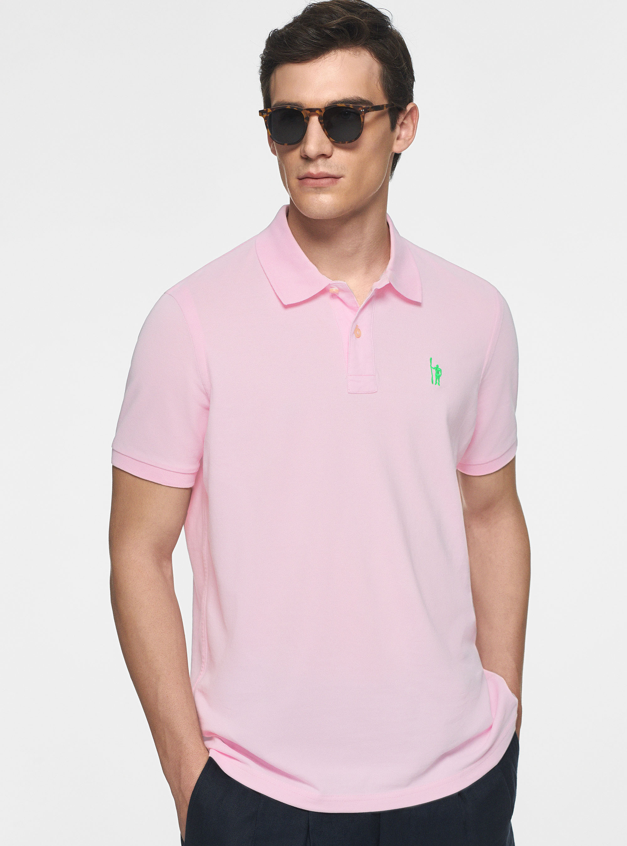 Polo de piqu&eacute; con bordado, ROSA