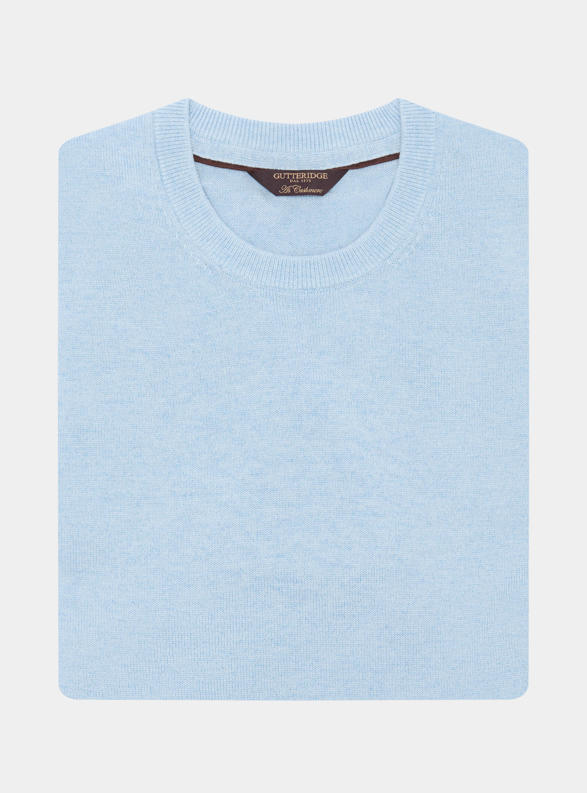 Wool and cashmere blend crewneck sweater, AZZURRO POLVERE 0283C