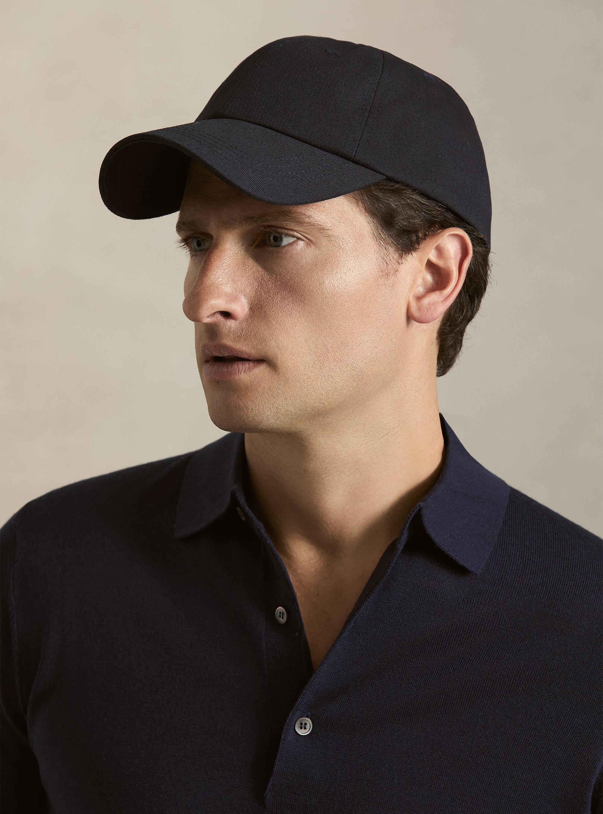 Polo de punto de lana merina extrafina, AZUL MEDIO