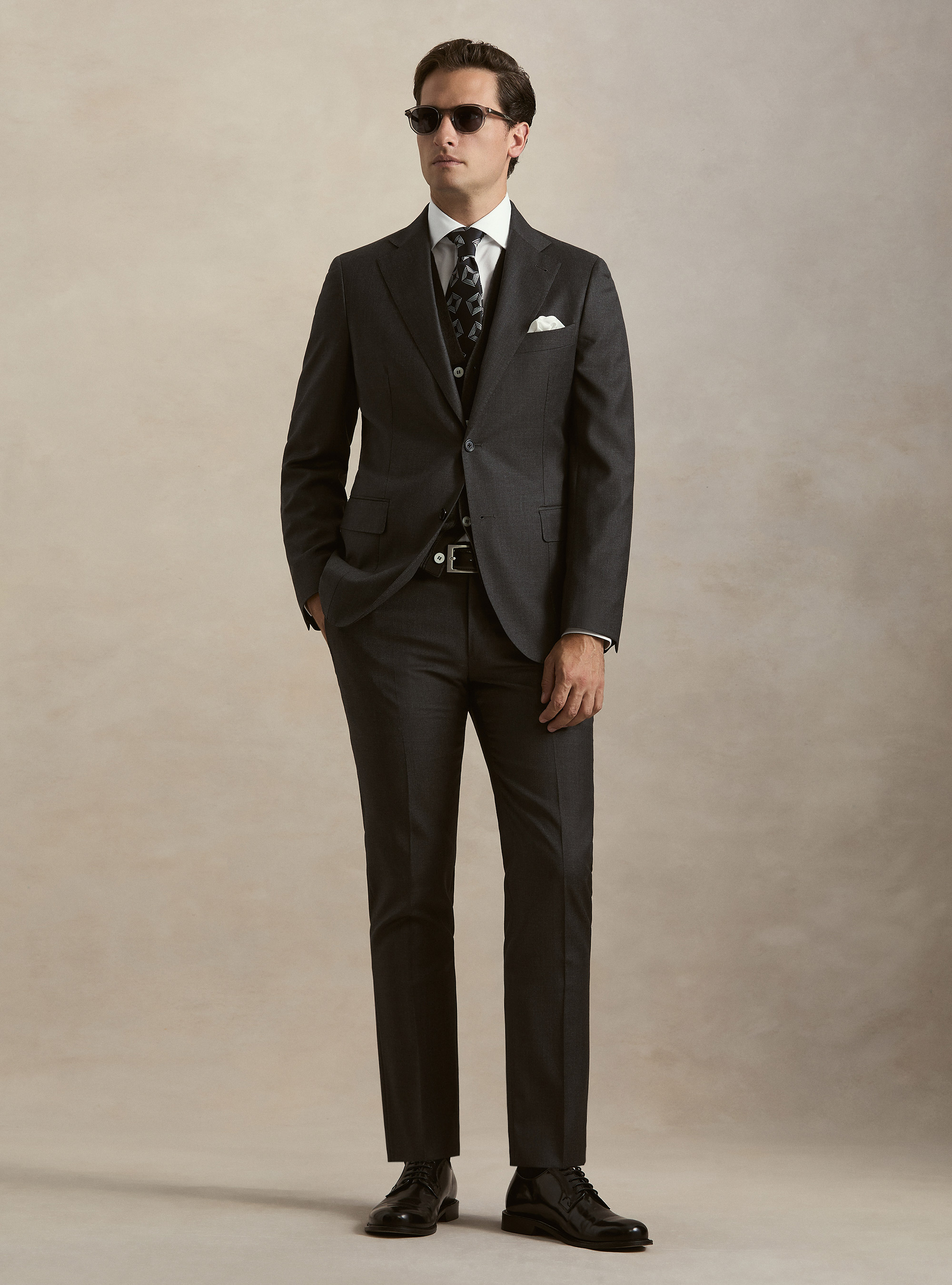 Pure wool suit blazer by Vitale Barberis Canonico, ASPHALT GREY