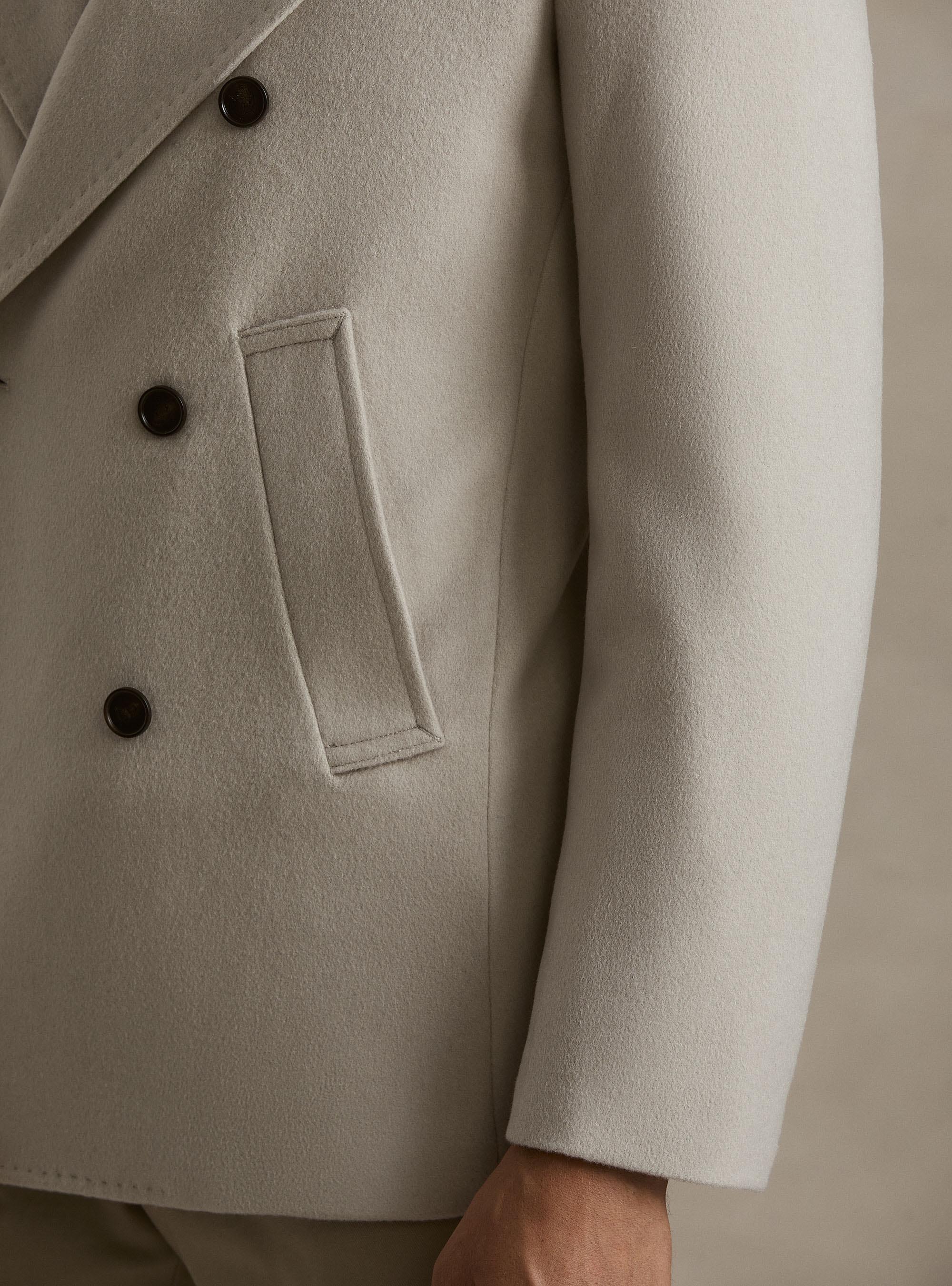 Wool-cashmere peacoat, ECRU 0536C
