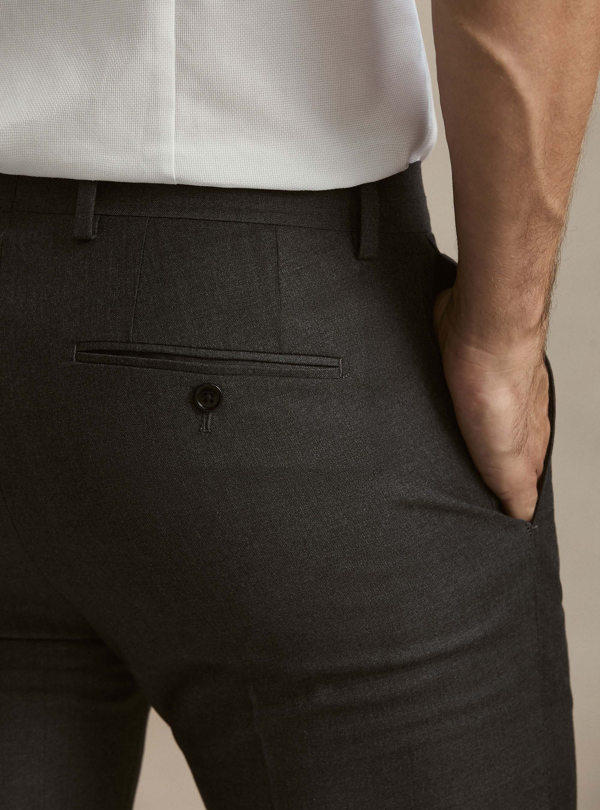 Pantalones de traje de pura lana de Vitale Barberis Canonico, GRIS MARENGO