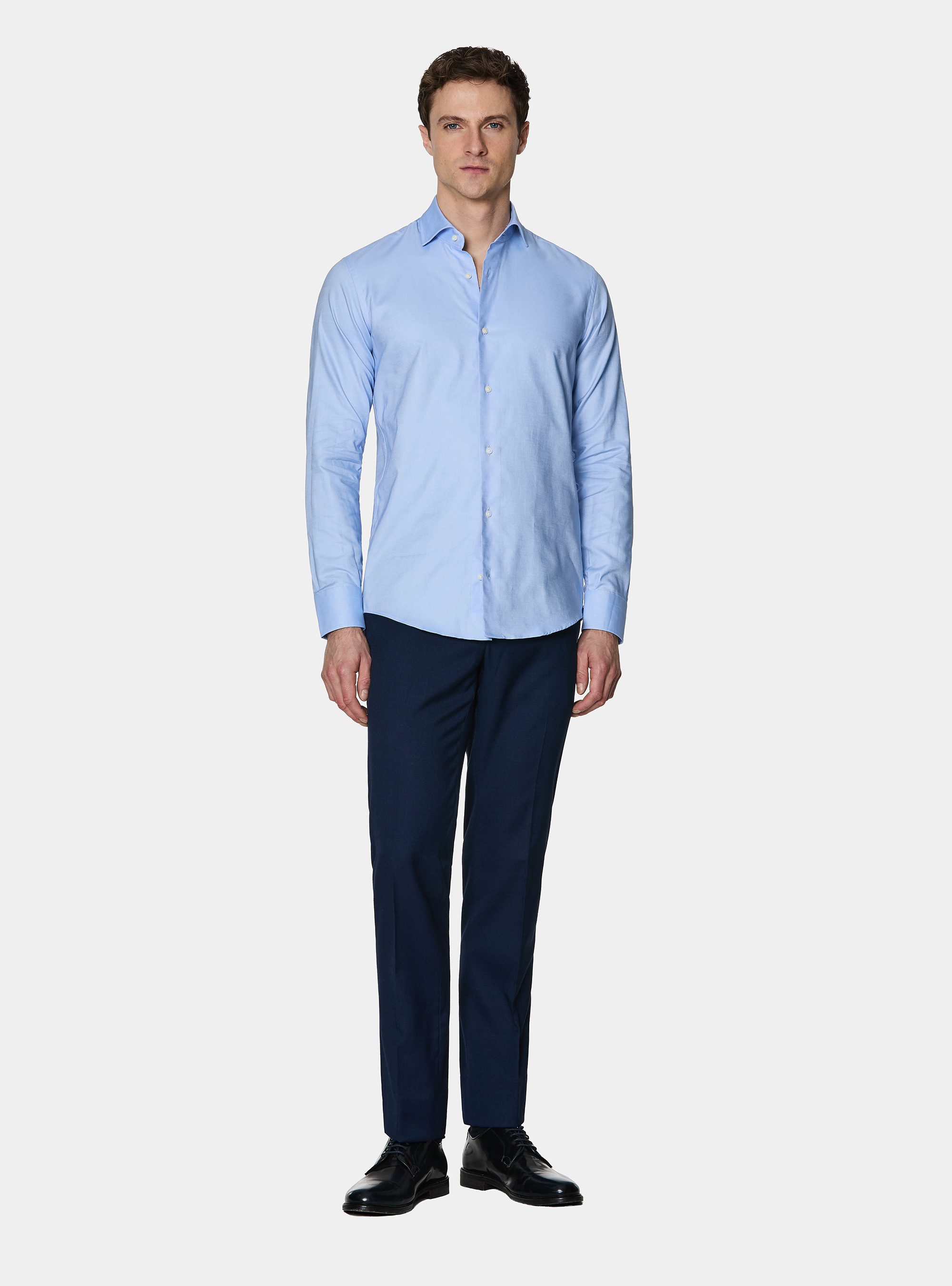 Camicia in cotone oxford, AZZURRO