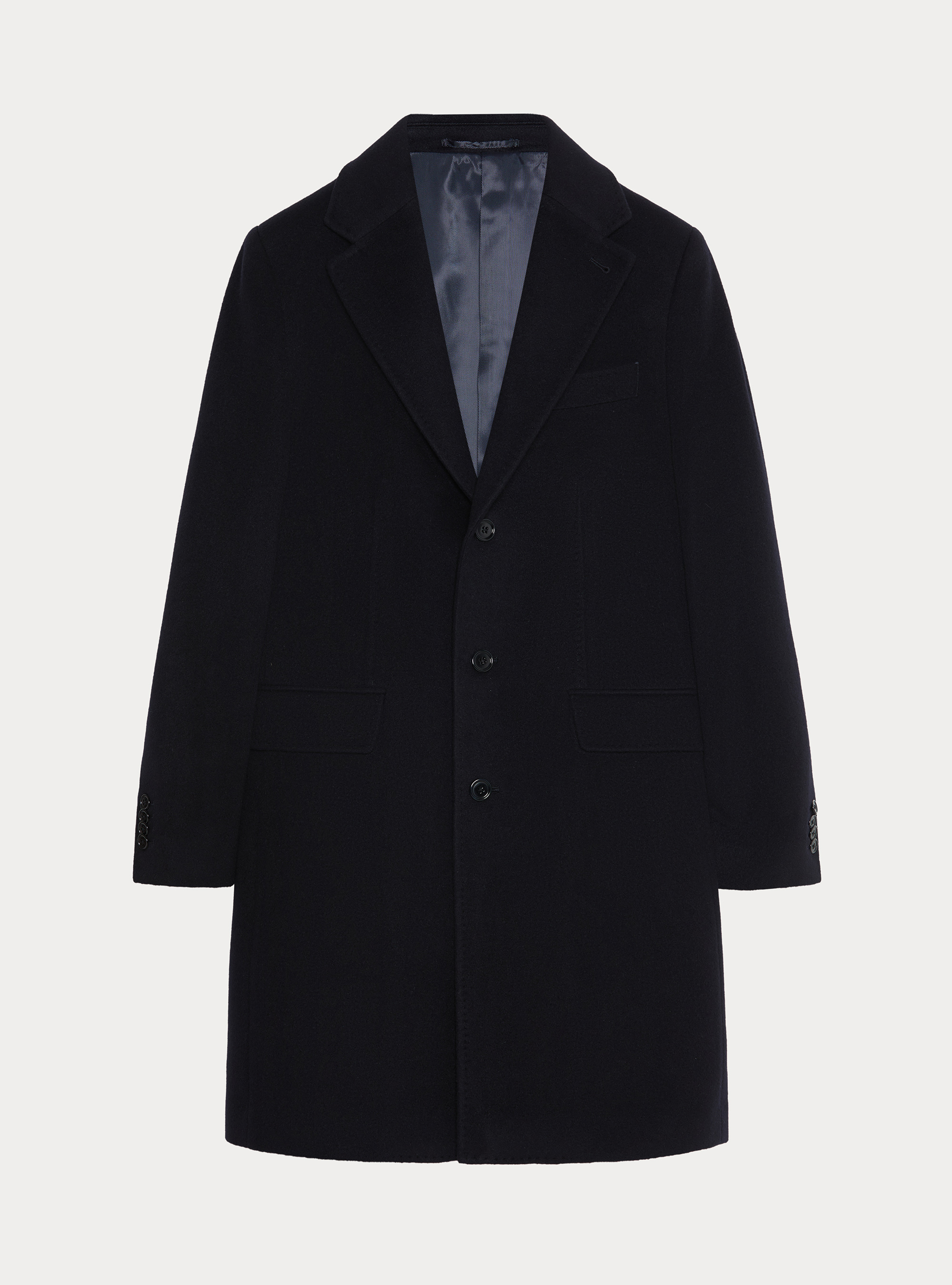 Einreihiger Kaschmirmantel, NAVY 0218C