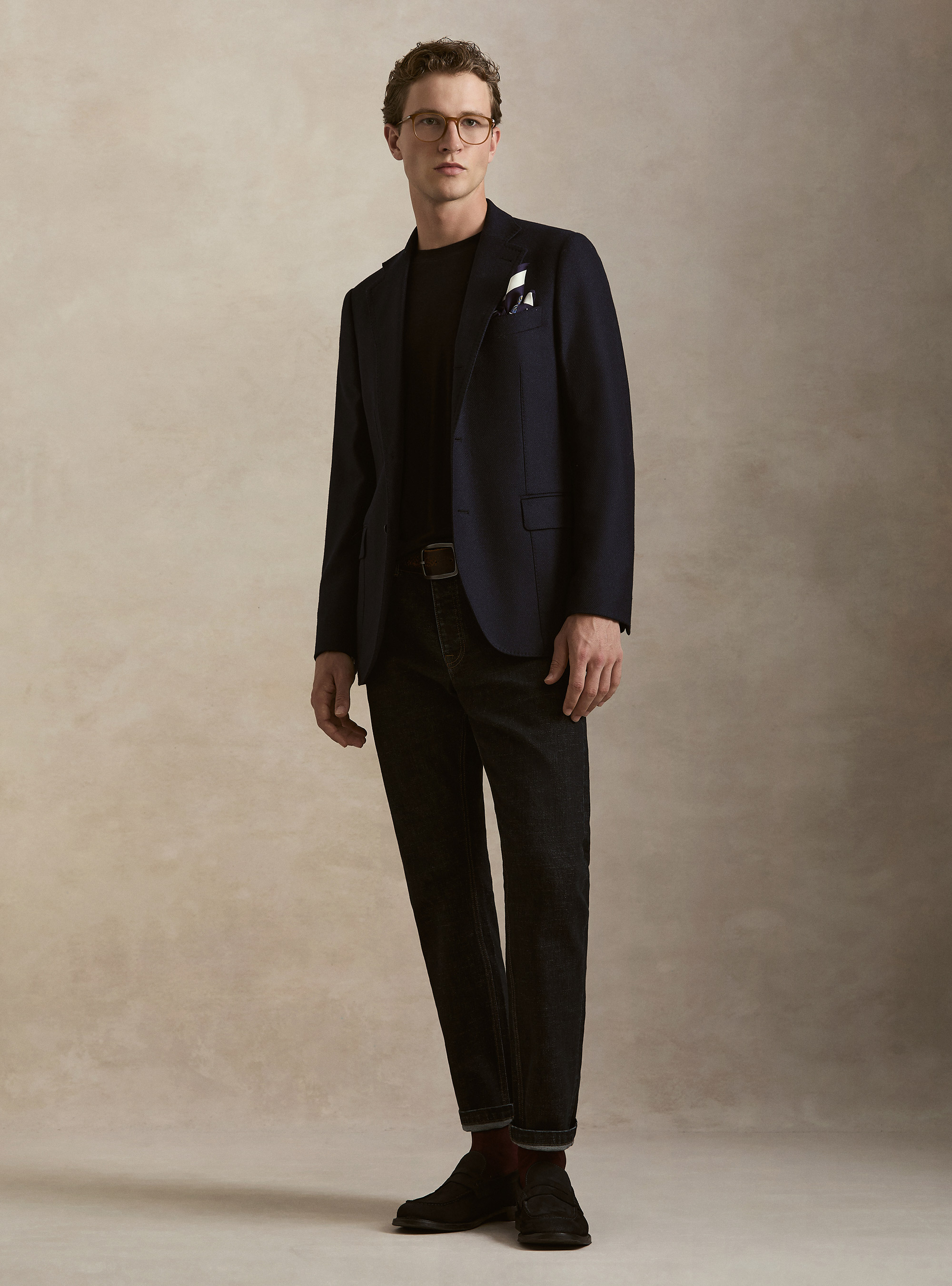 Wool and Cashmere Blazer Lanificio di Pray, NAVY BLUE