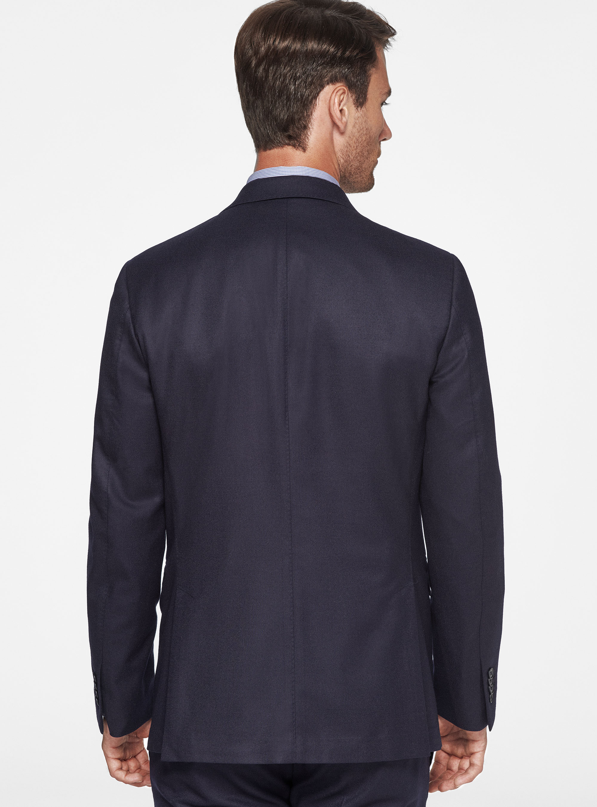 Giacca petto a lancia in flanella, BLU NAVY