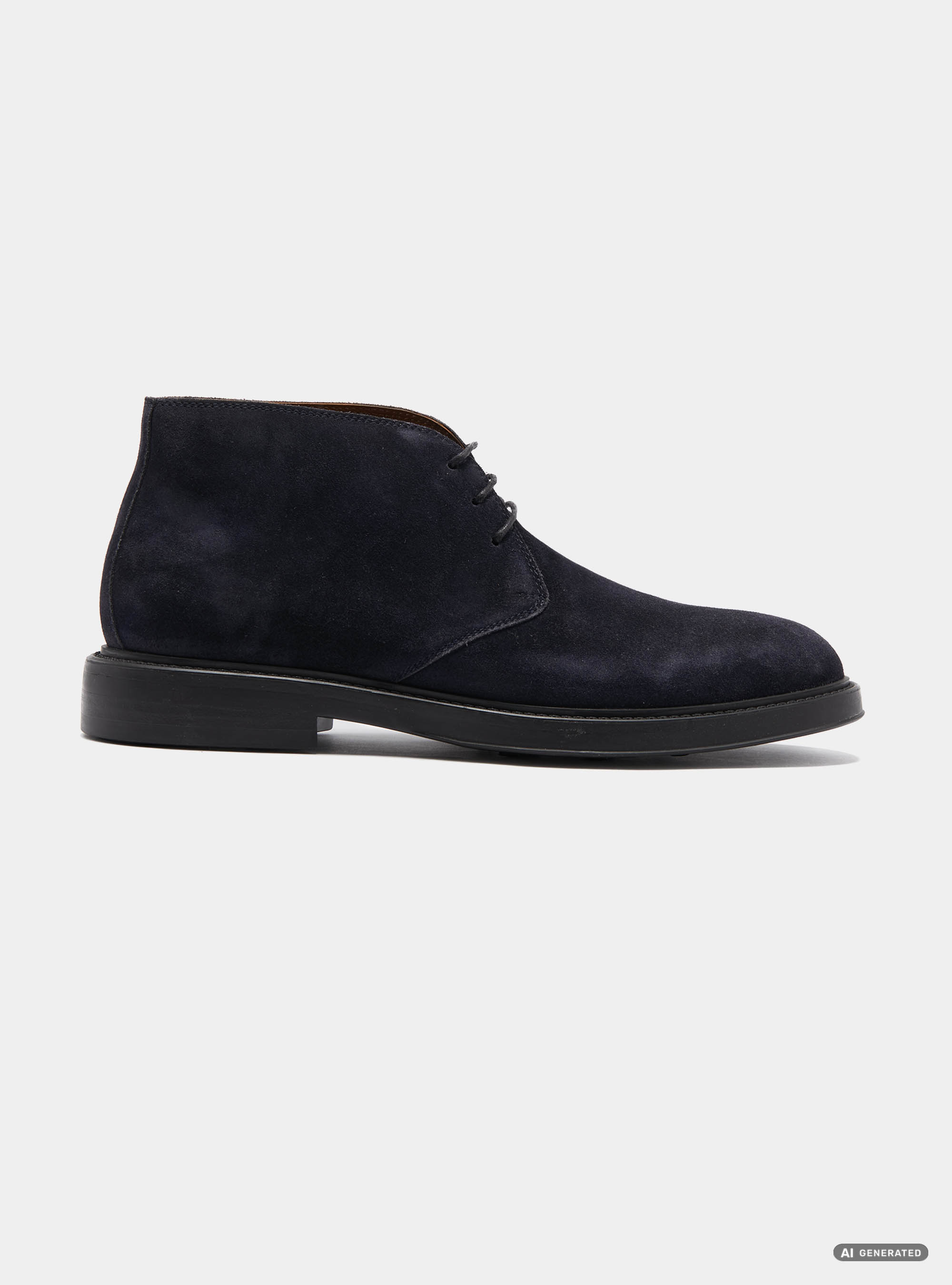 Suede Chukka boots with rubber sole, NAVY BLUE