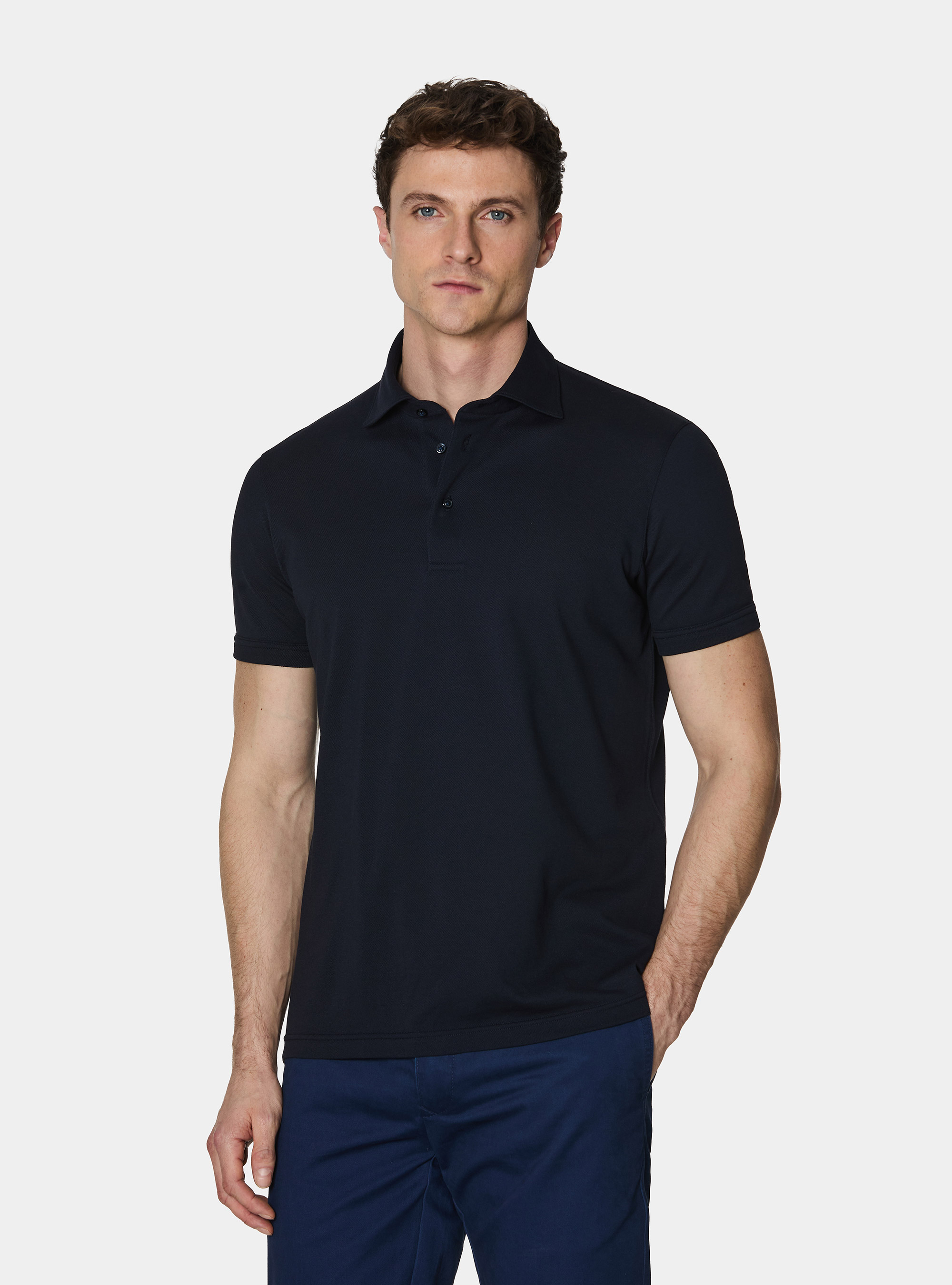 Polo en piqu&eacute; extensible GT01, BLEU MARINE